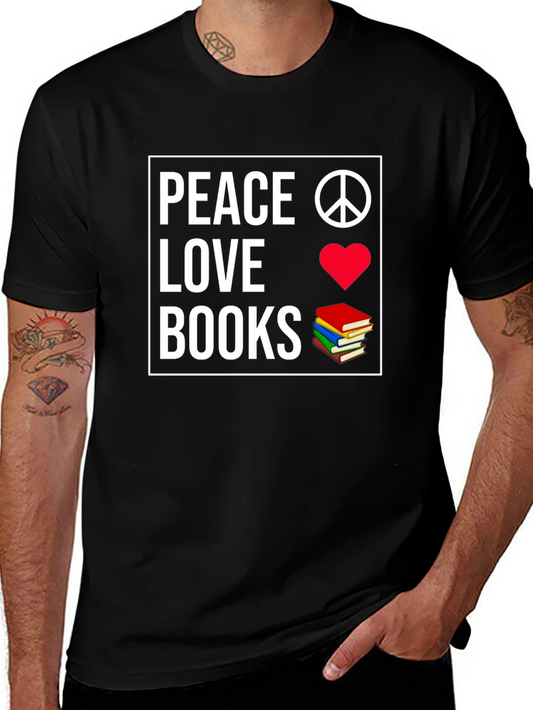 Peace Love Books Graphic T-Shirt