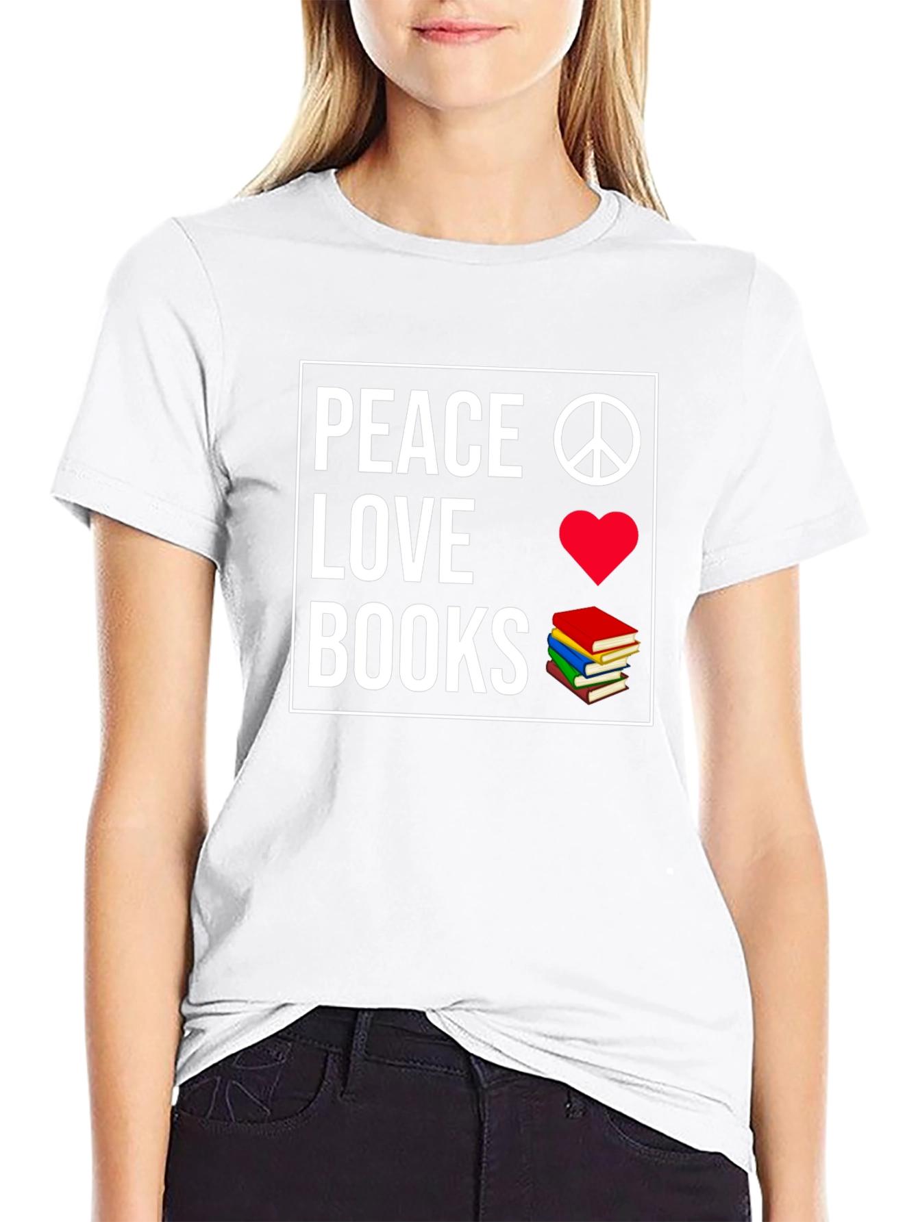 Peace Love Books Graphic T-Shirt