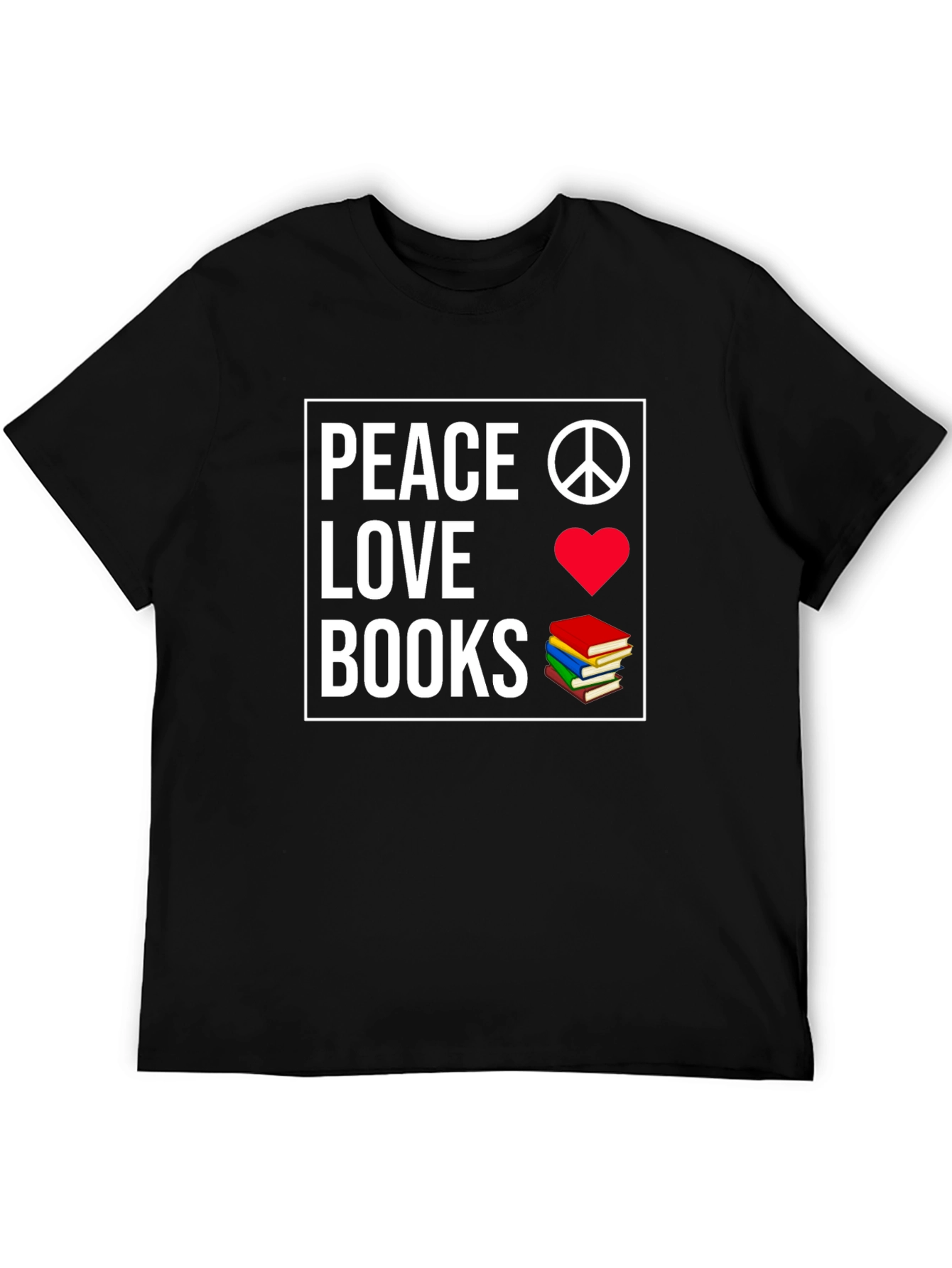 Peace Love Books Graphic T-Shirt