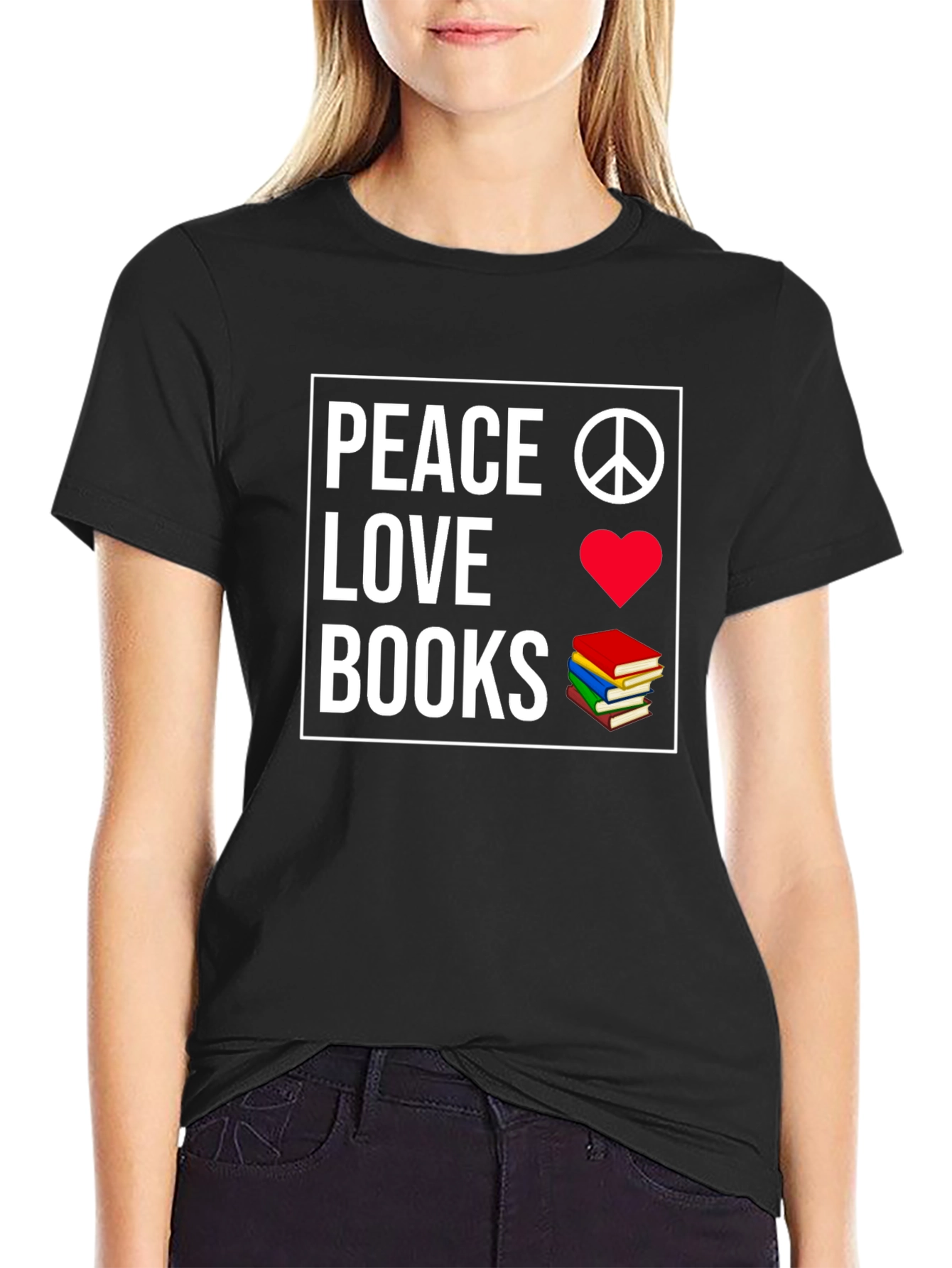 Peace Love Books Graphic T-Shirt