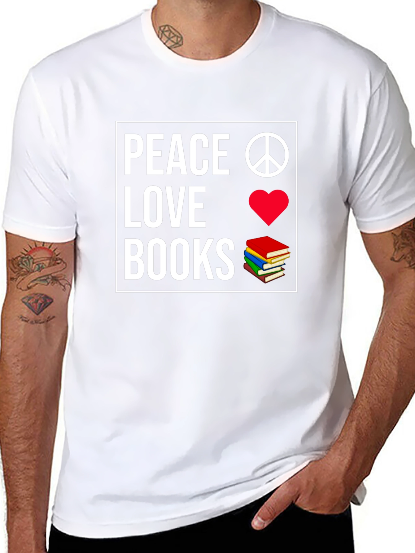 Peace Love Books Graphic T-Shirt
