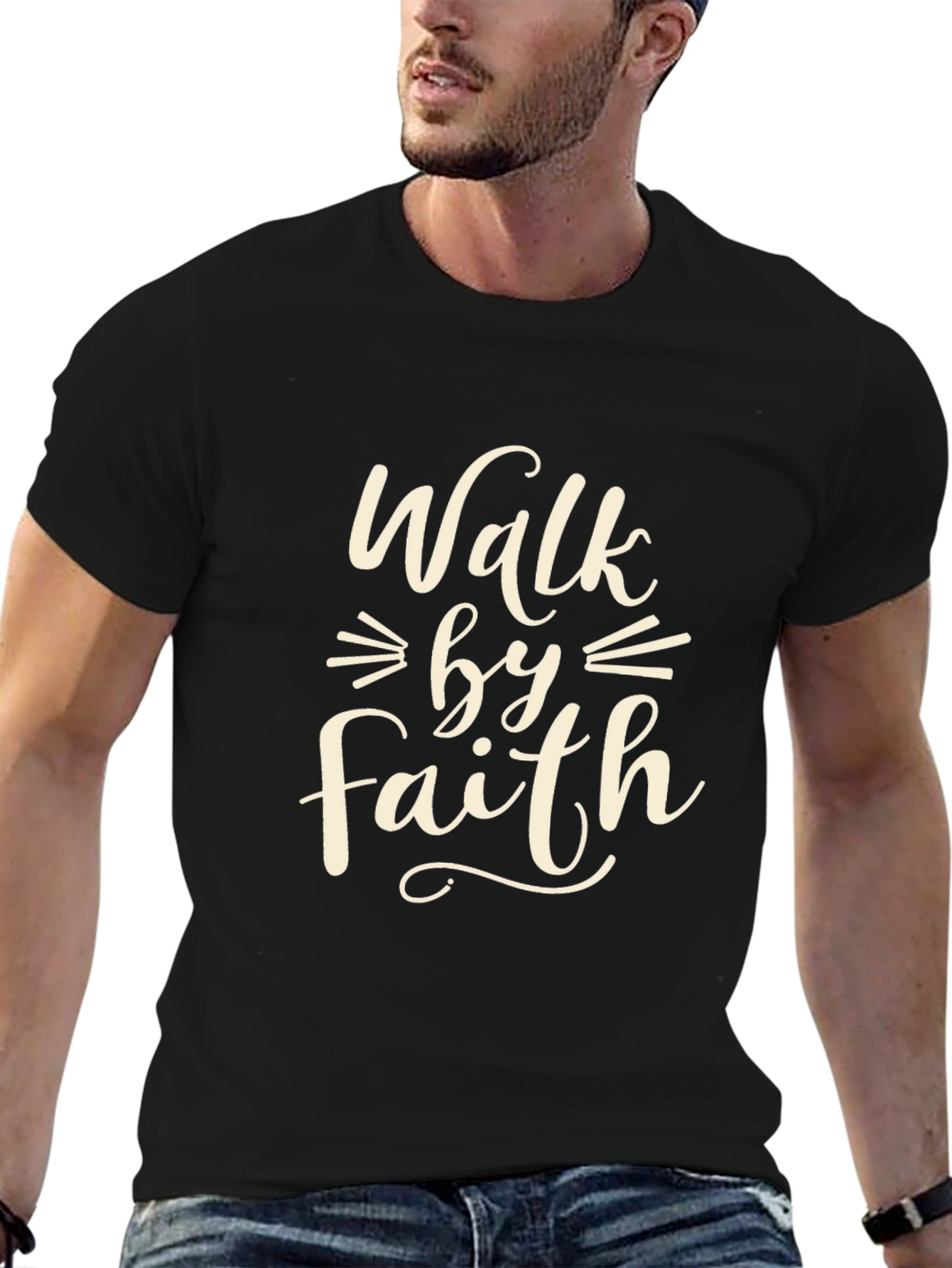 Walk by Faith Graphic Tee - Black