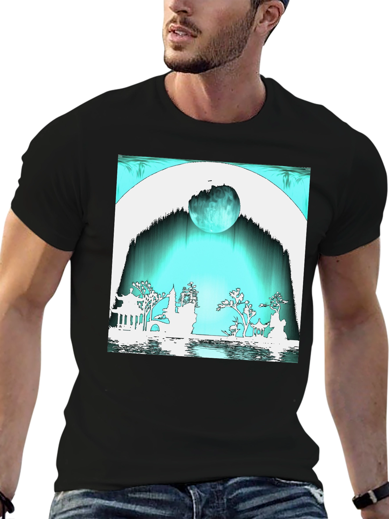 Zenscape Graphic Tee - Black Softstyle Cotton T-Shirt