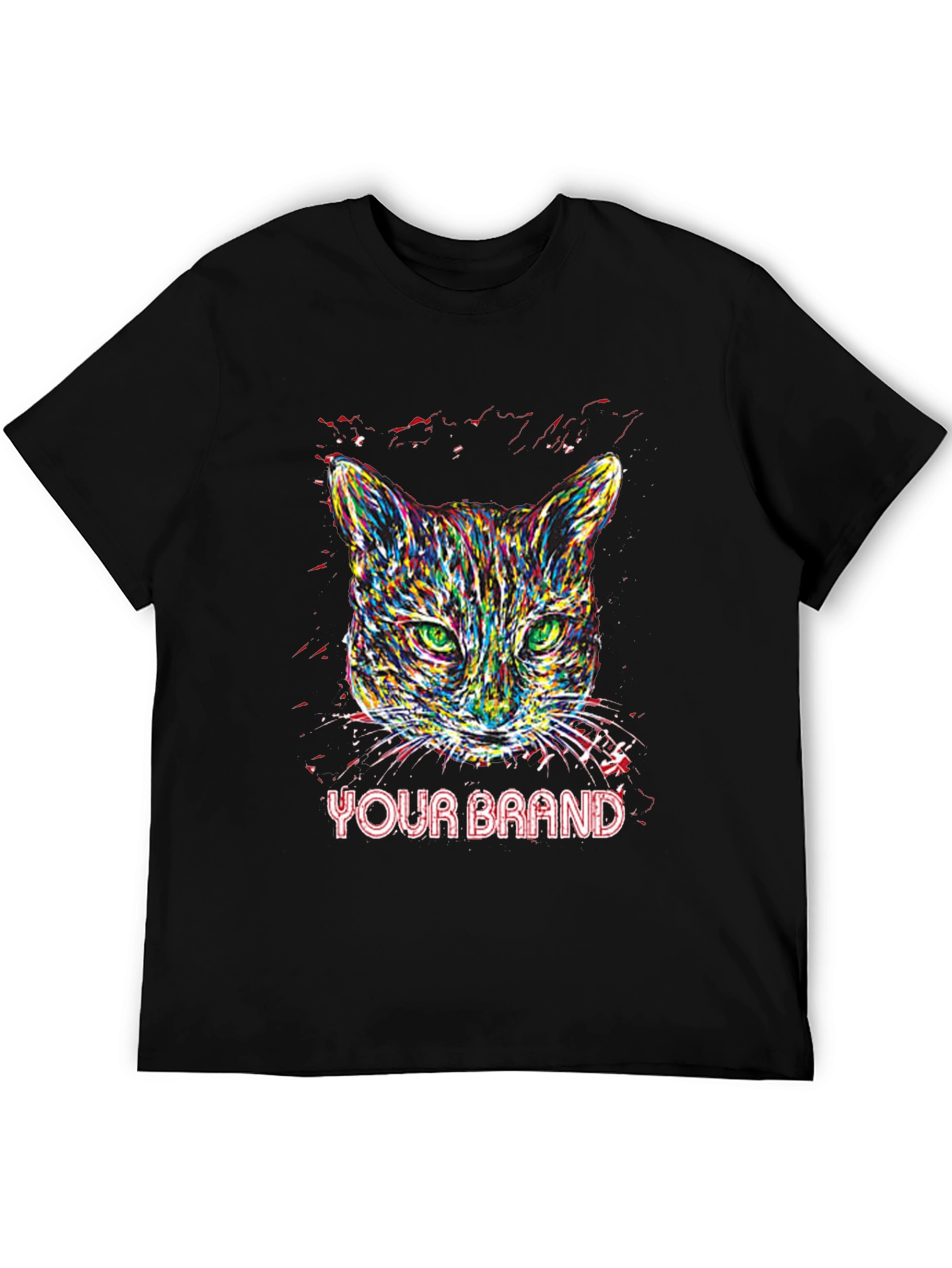 Vibrant Cat Graphic T-Shirt - Your Brand