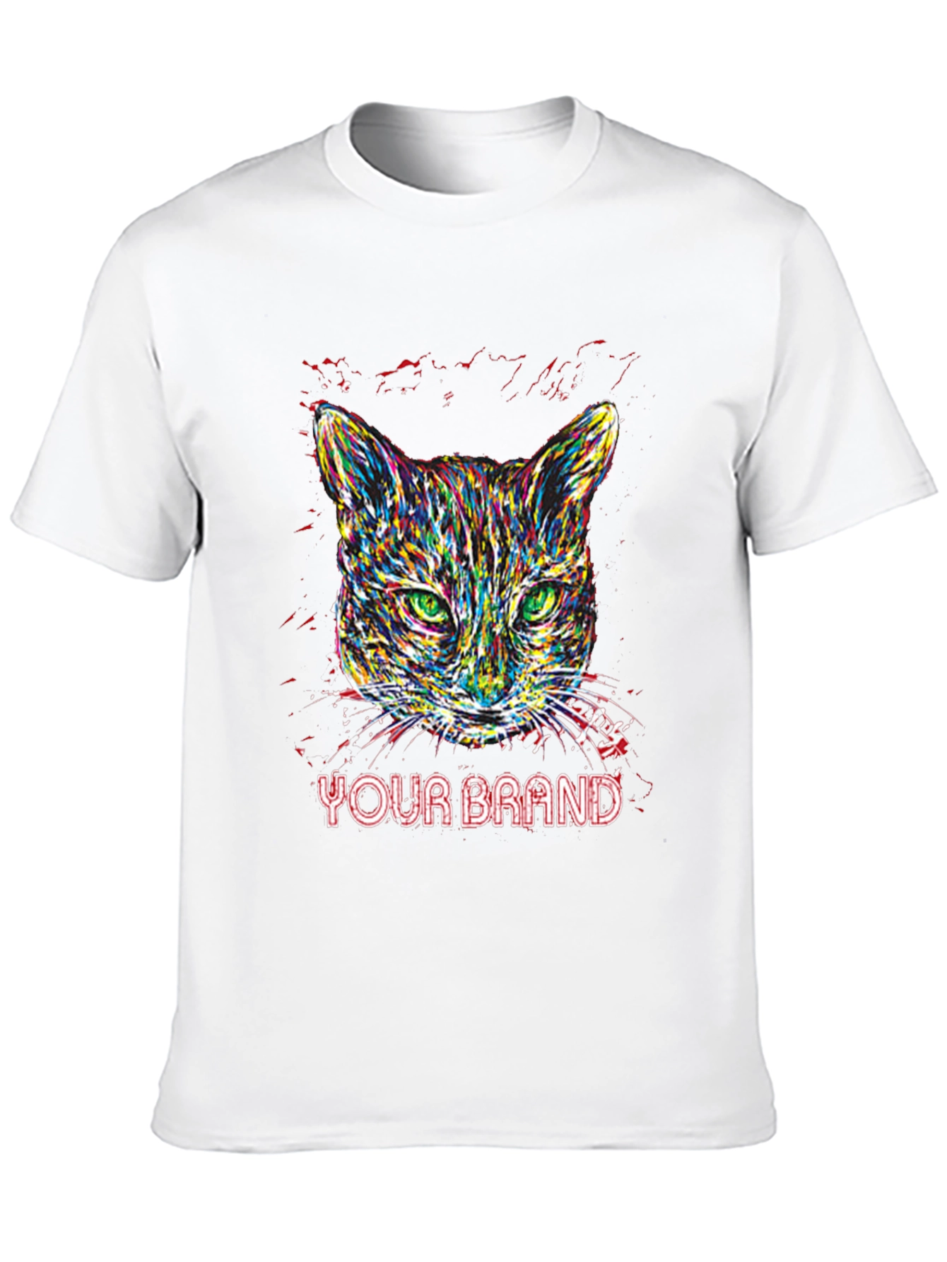 Vibrant Cat Graphic T-Shirt - Your Brand