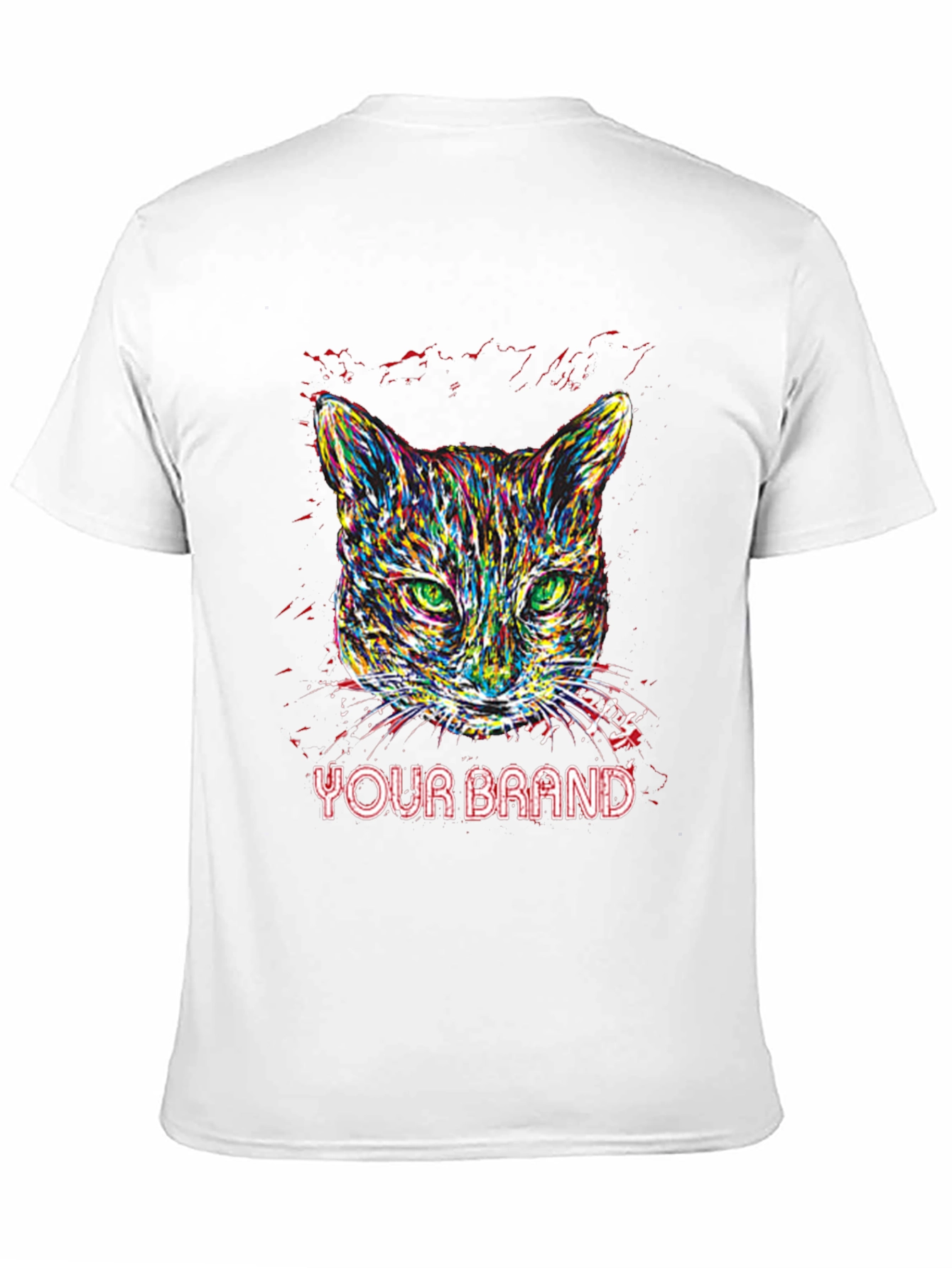 Vibrant Cat Graphic T-Shirt - Your Brand