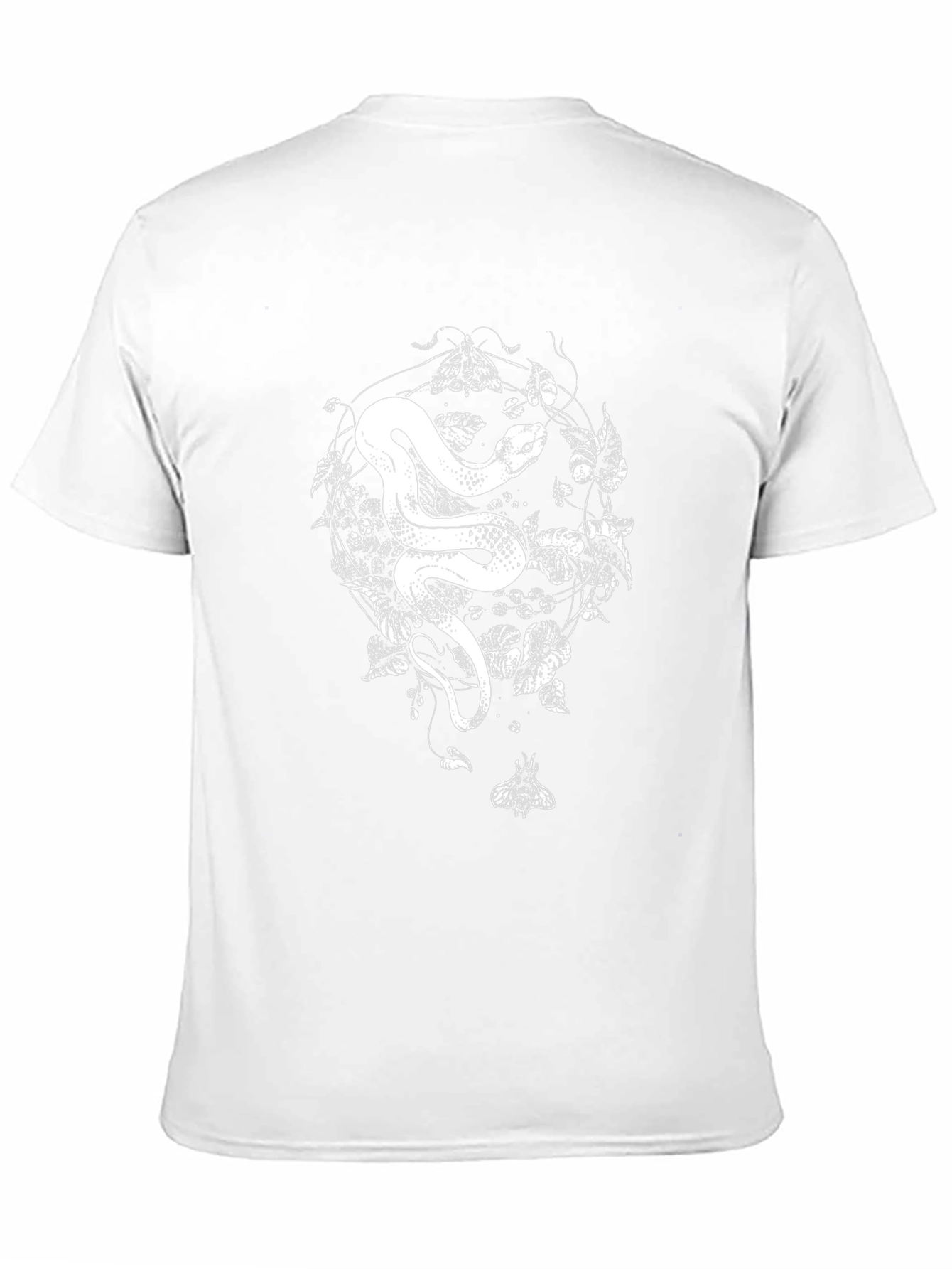 Snake & Moth Graphic Tee - Black Cotton T-Shirt