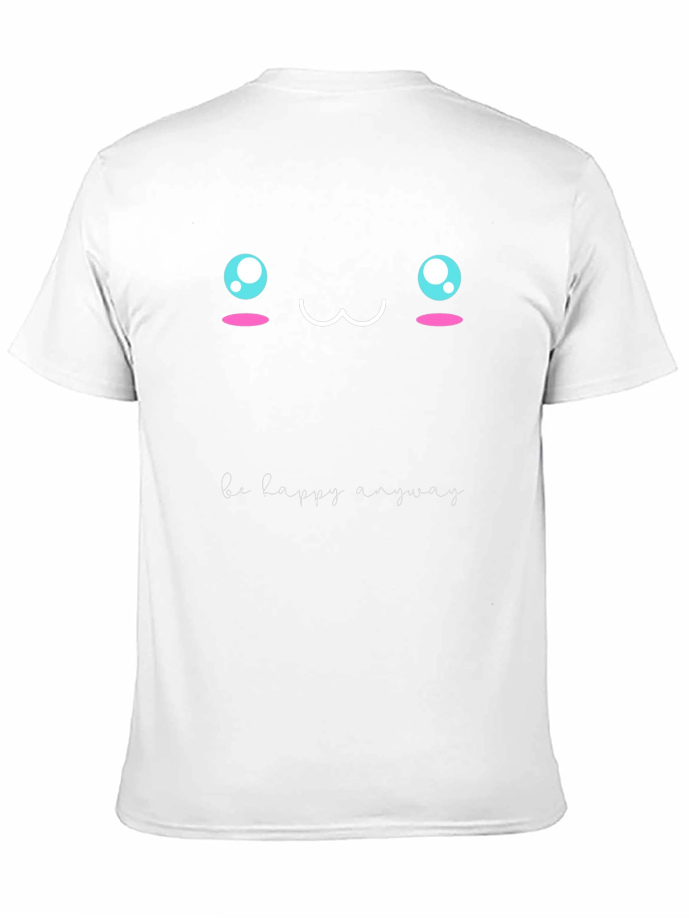 Cute Anime Face Graphic Tee - Be Happy Anyway