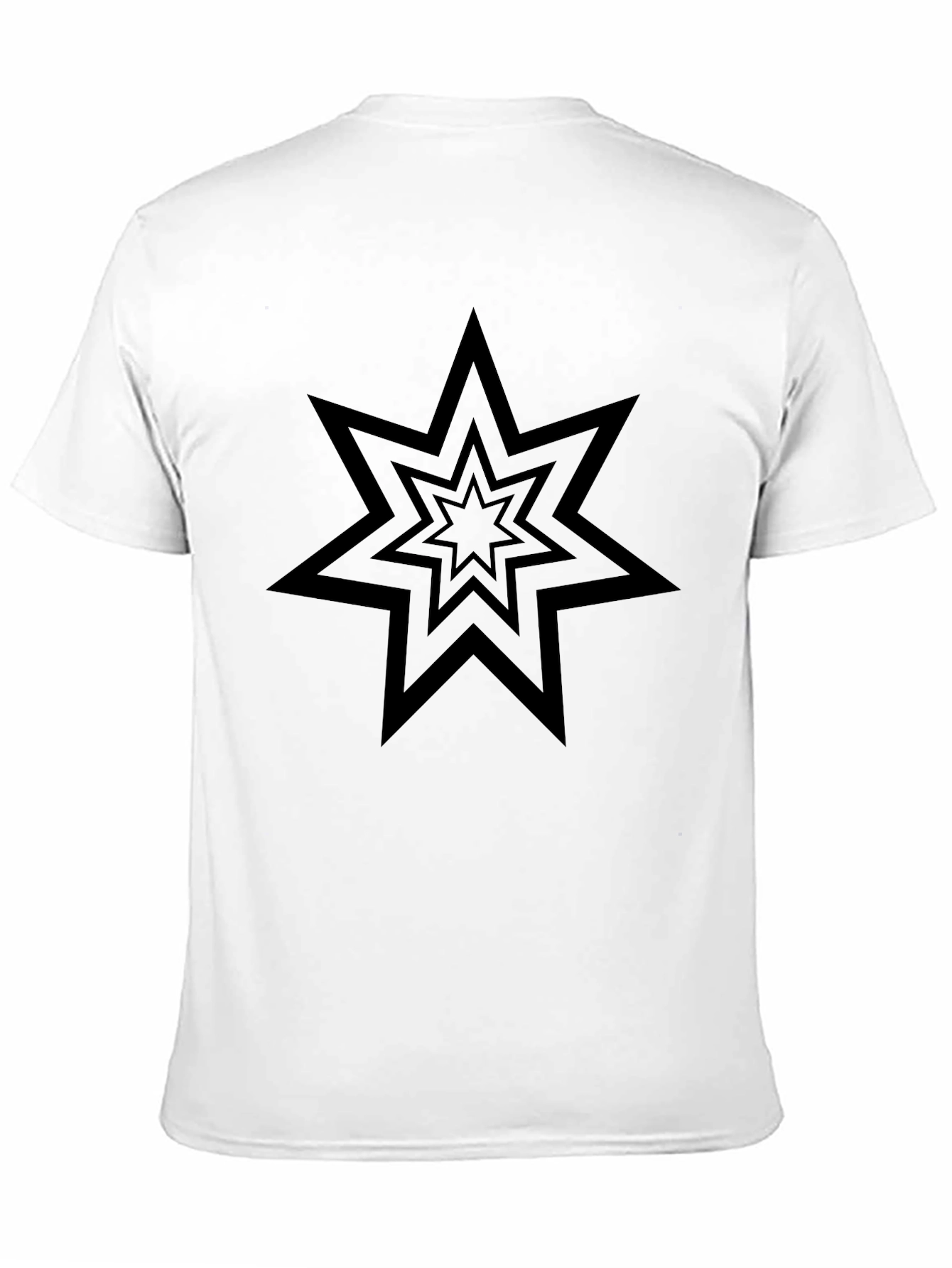 Geometric Starburst Graphic Tee - Black Cotton Comfort