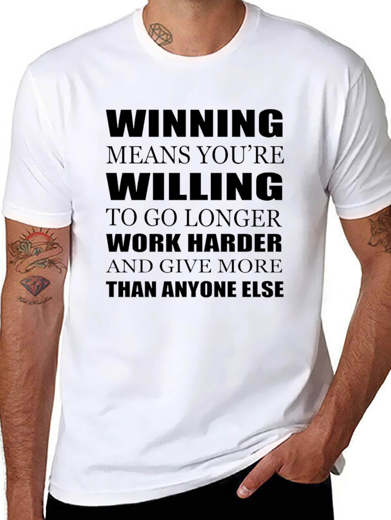 Winning T-Shirt: Work Harder Go Longer