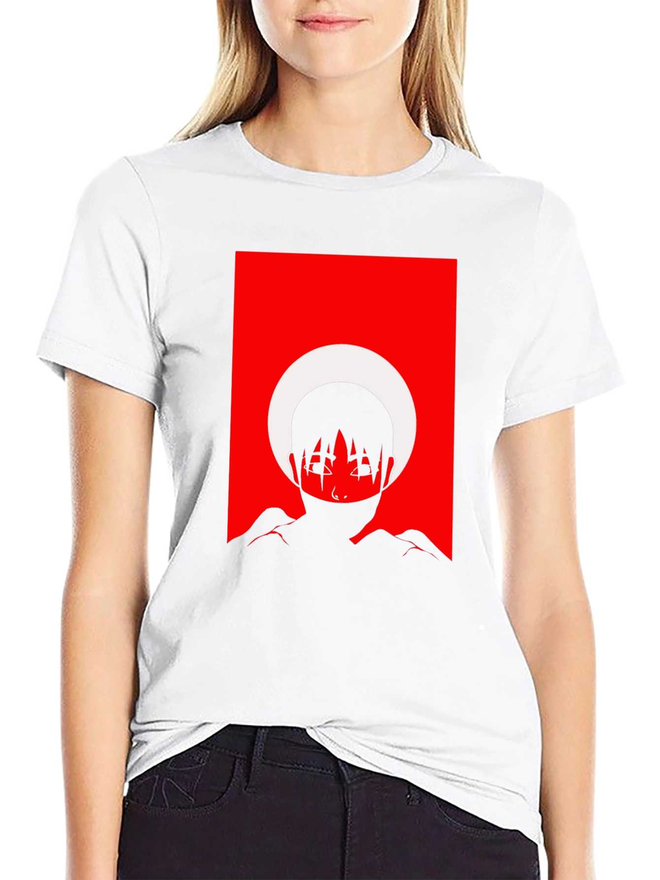 Abstract Anime Graphic Tee - Black