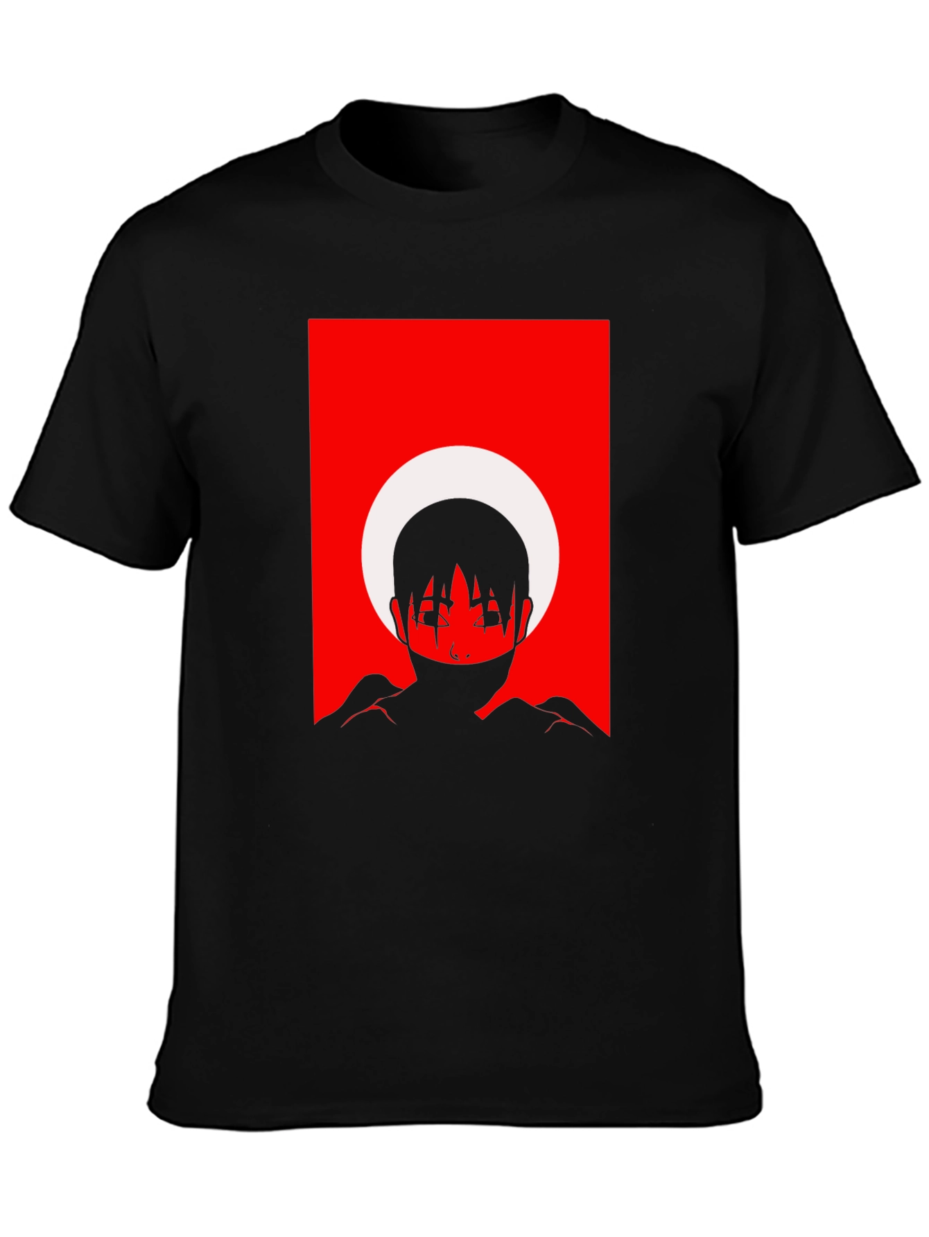 Abstract Anime Graphic Tee - Black