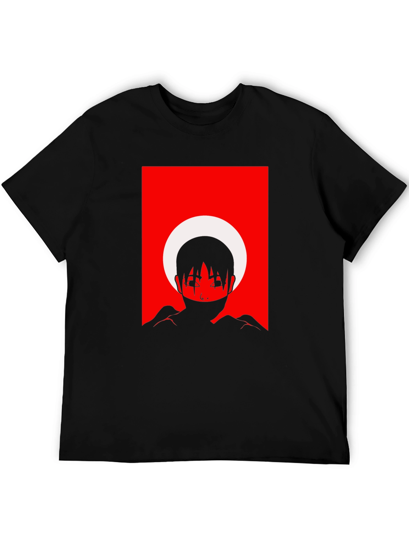Abstract Anime Graphic Tee - Black