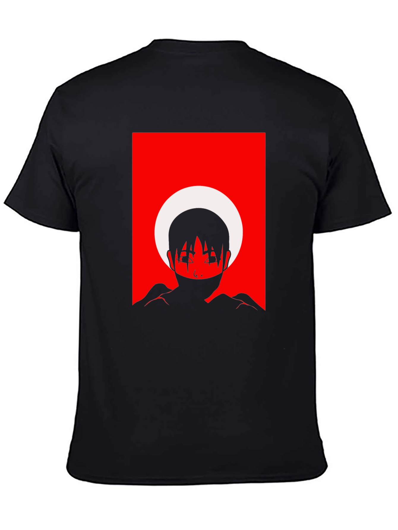 Abstract Anime Graphic Tee - Black