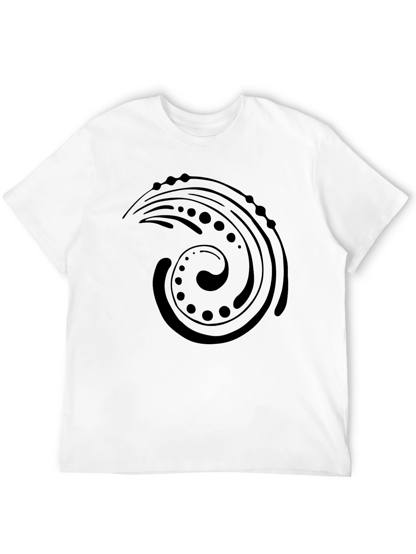 Black Graphic Tee: Abstract Swirl Design