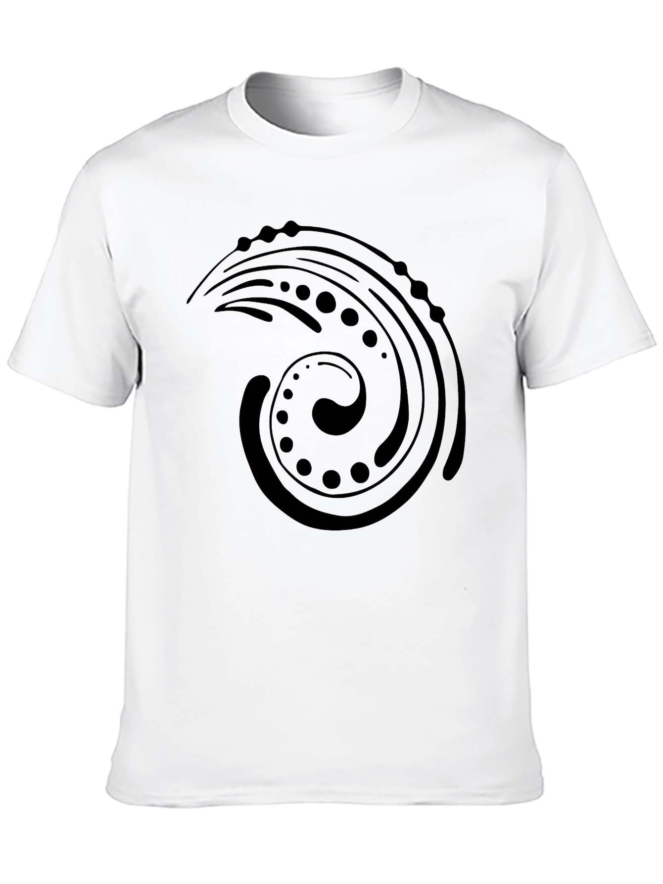 Black Graphic Tee: Abstract Swirl Design