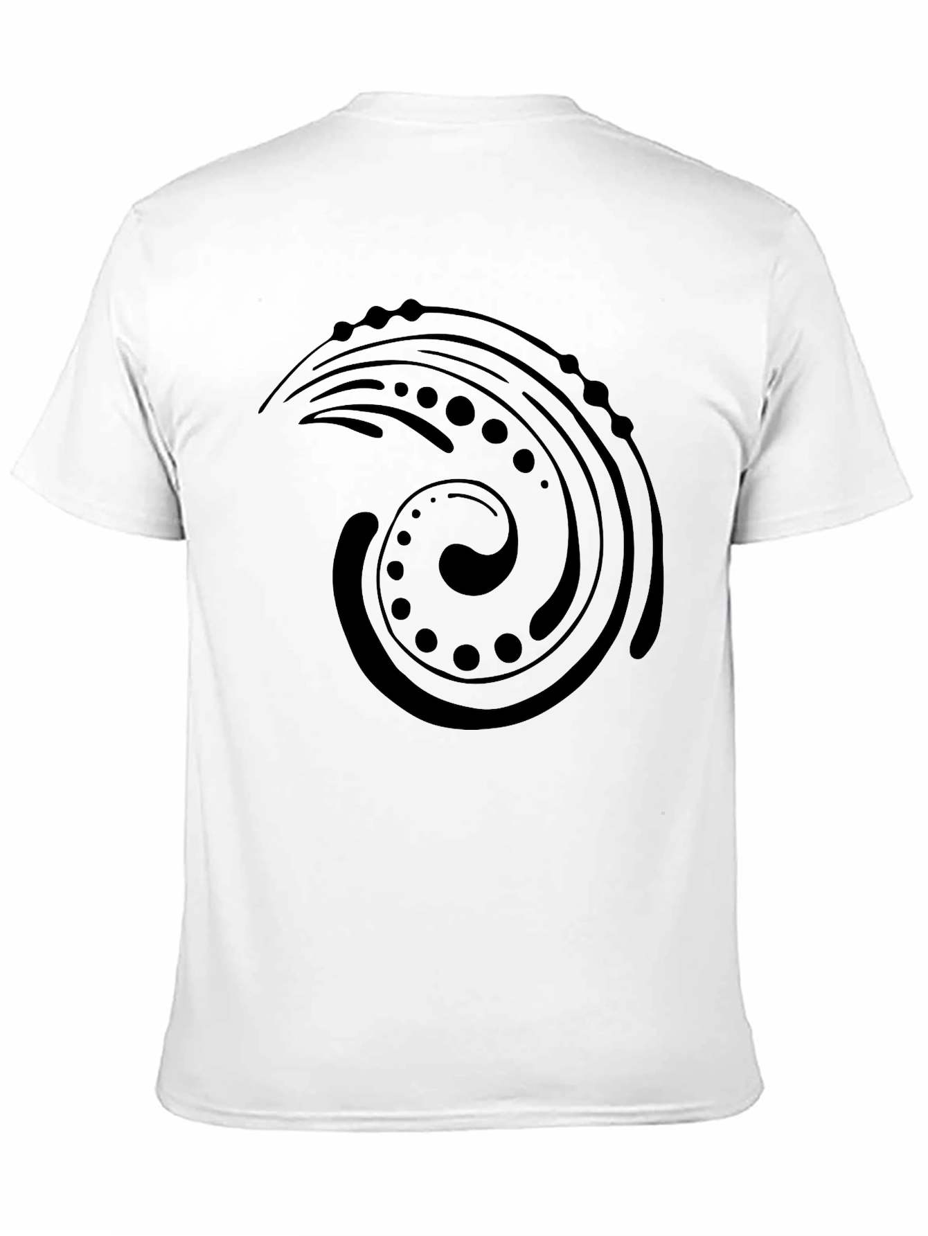 Black Graphic Tee: Abstract Swirl Design