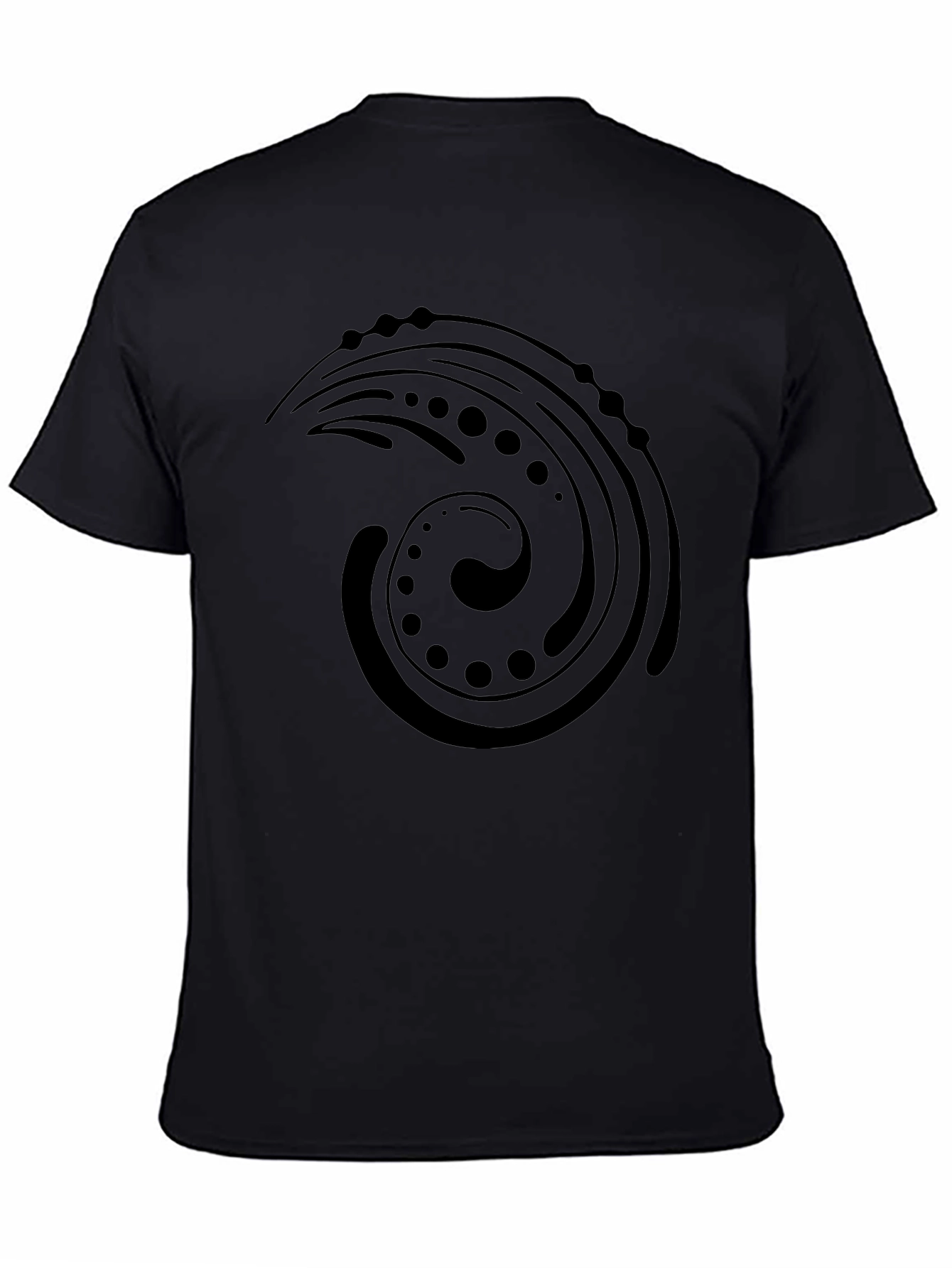 Black Graphic Tee: Abstract Swirl Design