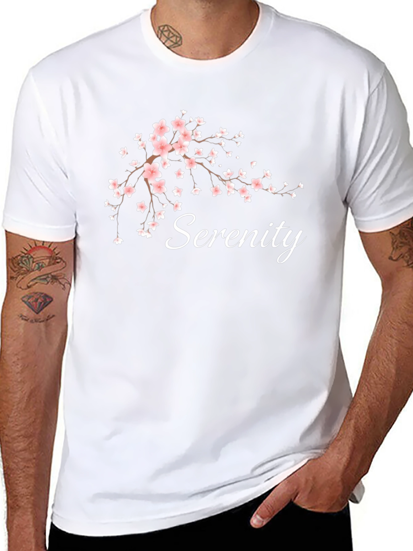 Serenity Blossom Tee - Relaxed Fit Cotton T-Shirt