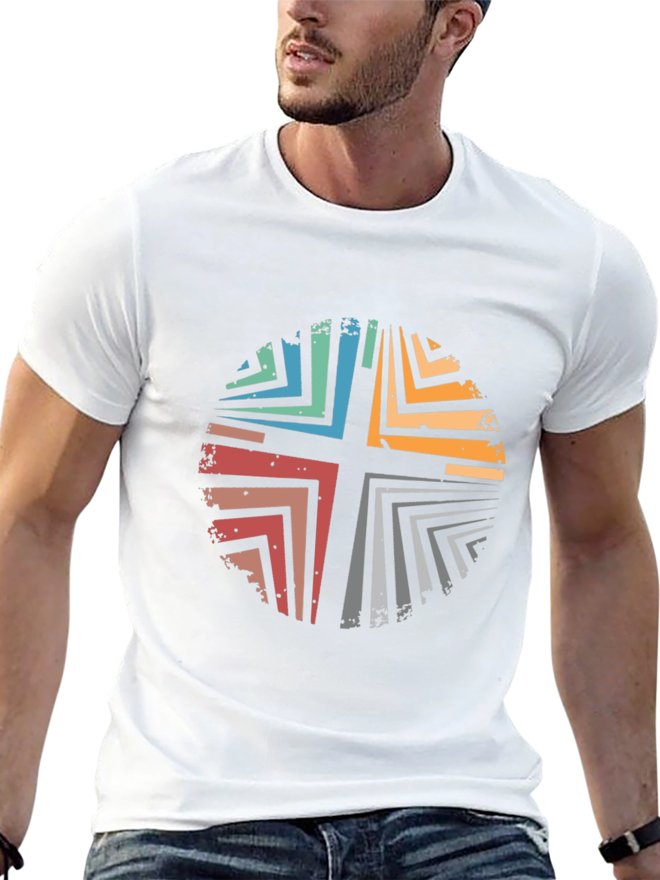 Retro Cross Graphic Black T-Shirt