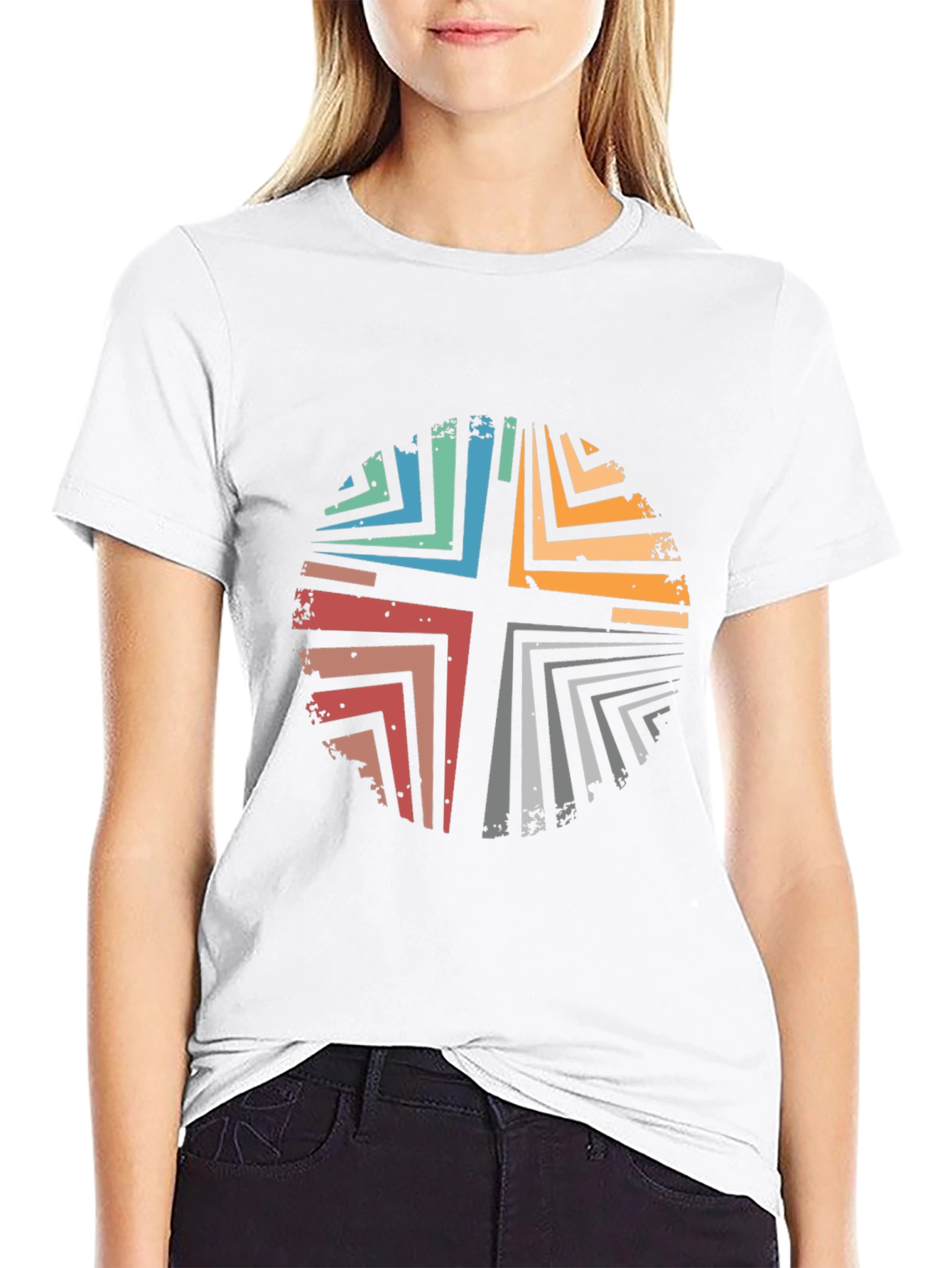 Retro Cross Graphic Black T-Shirt