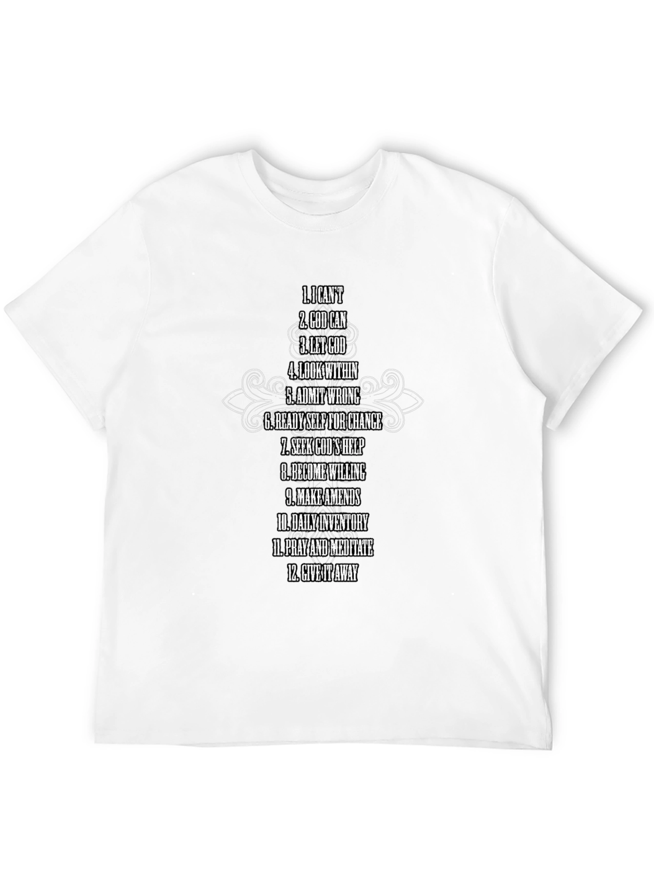 12 Steps Christian Black T-Shirt