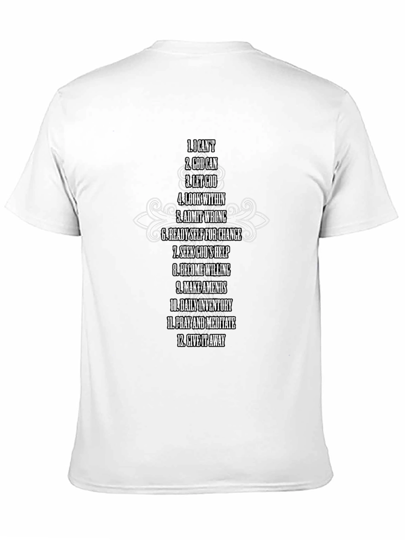 12 Steps Christian Black T-Shirt