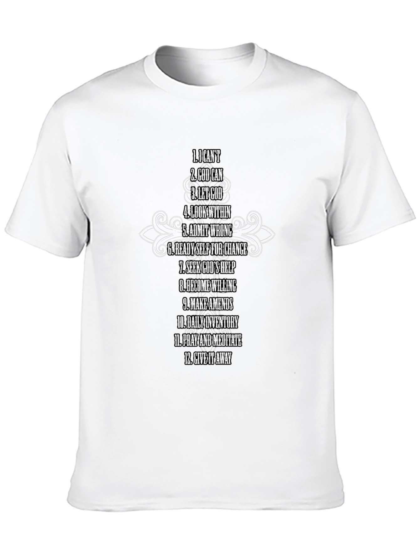 12 Steps Christian Black T-Shirt