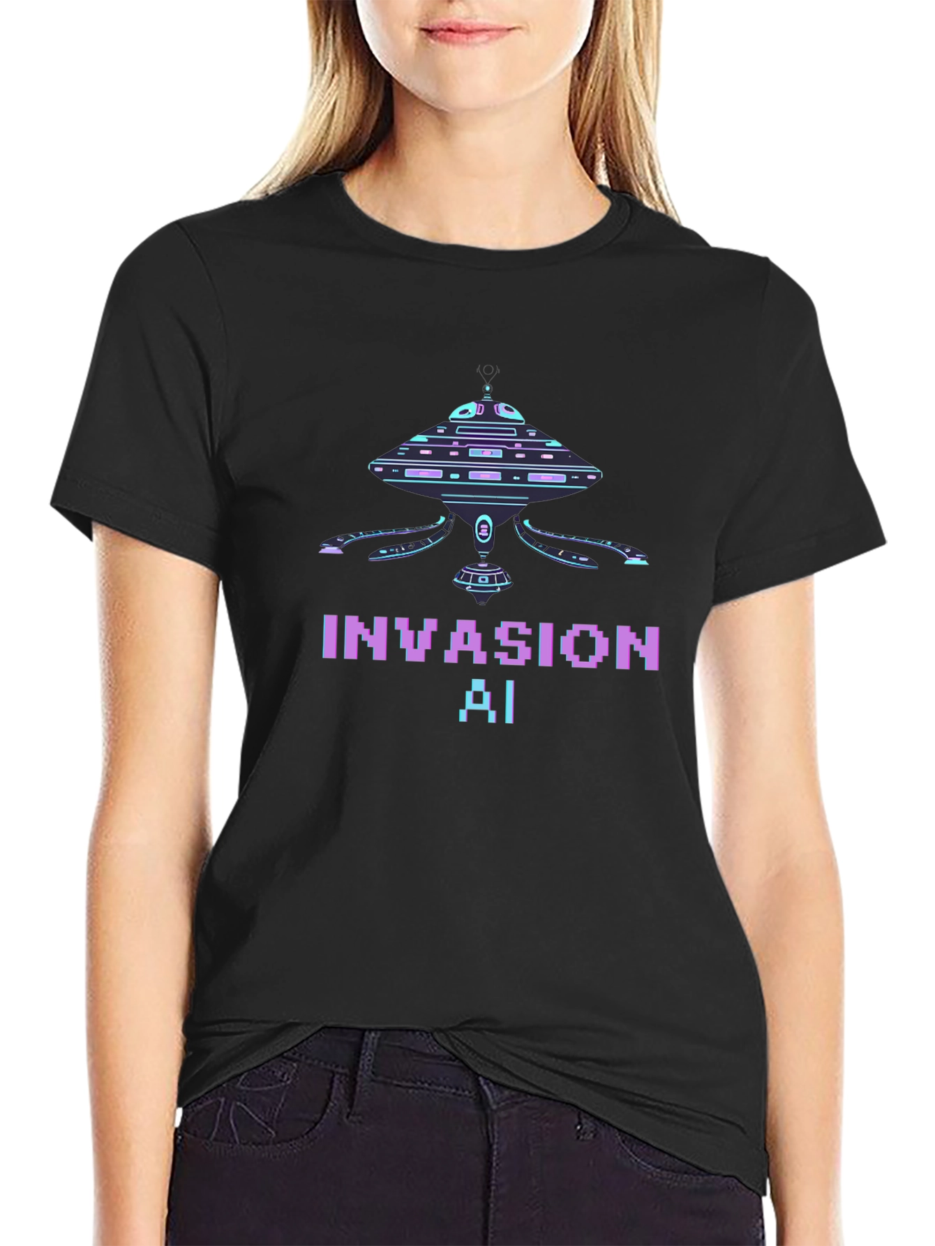 Invasion AI T-Shirt - Sci-Fi Graphic Tee