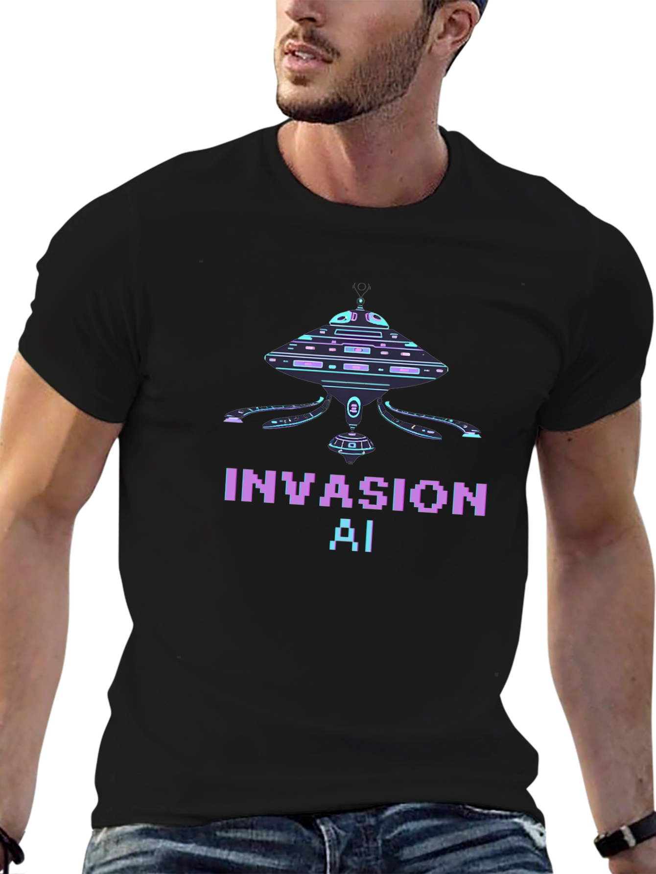 Invasion AI T-Shirt - Sci-Fi Graphic Tee