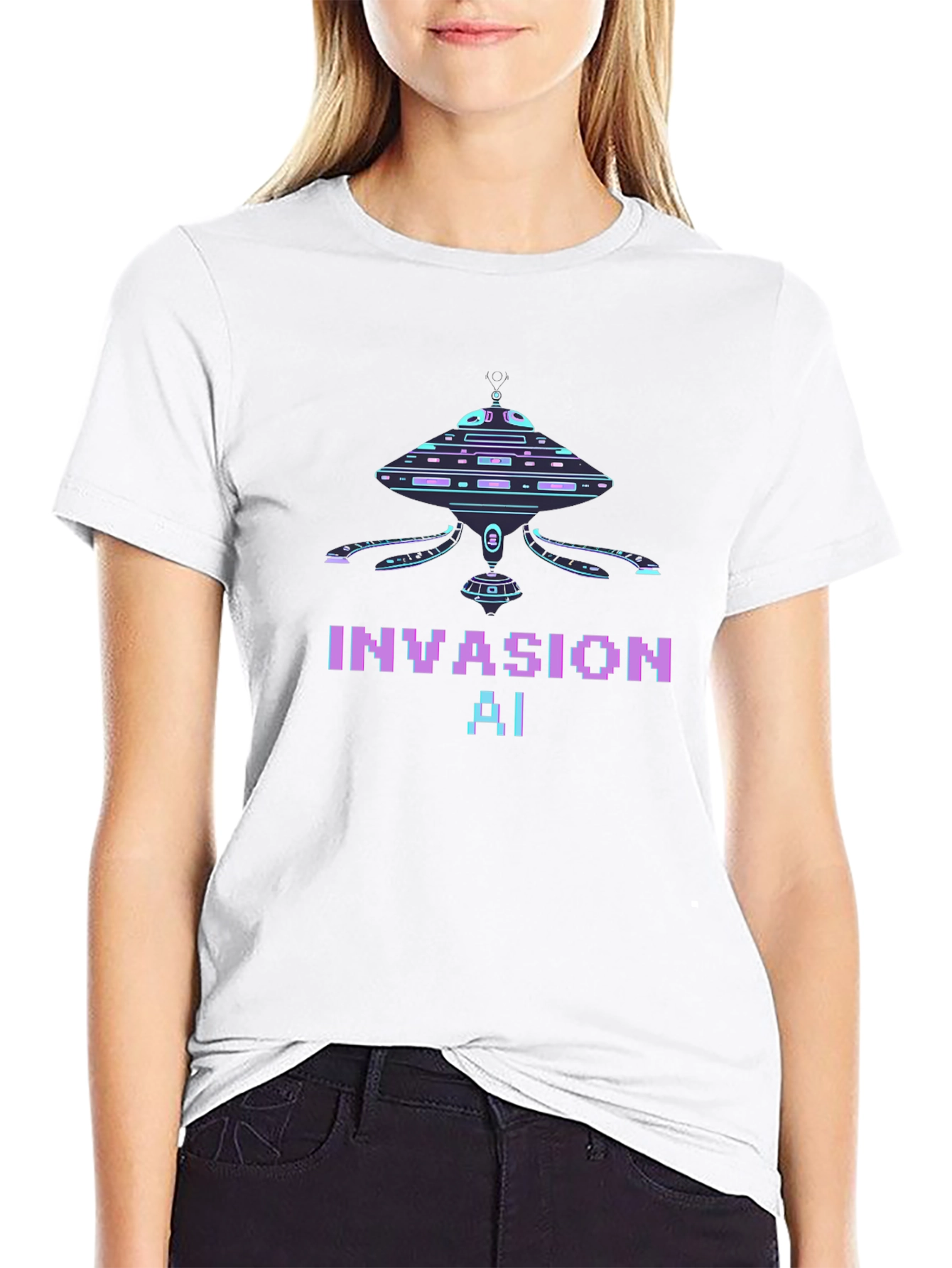 Invasion AI T-Shirt - Sci-Fi Graphic Tee