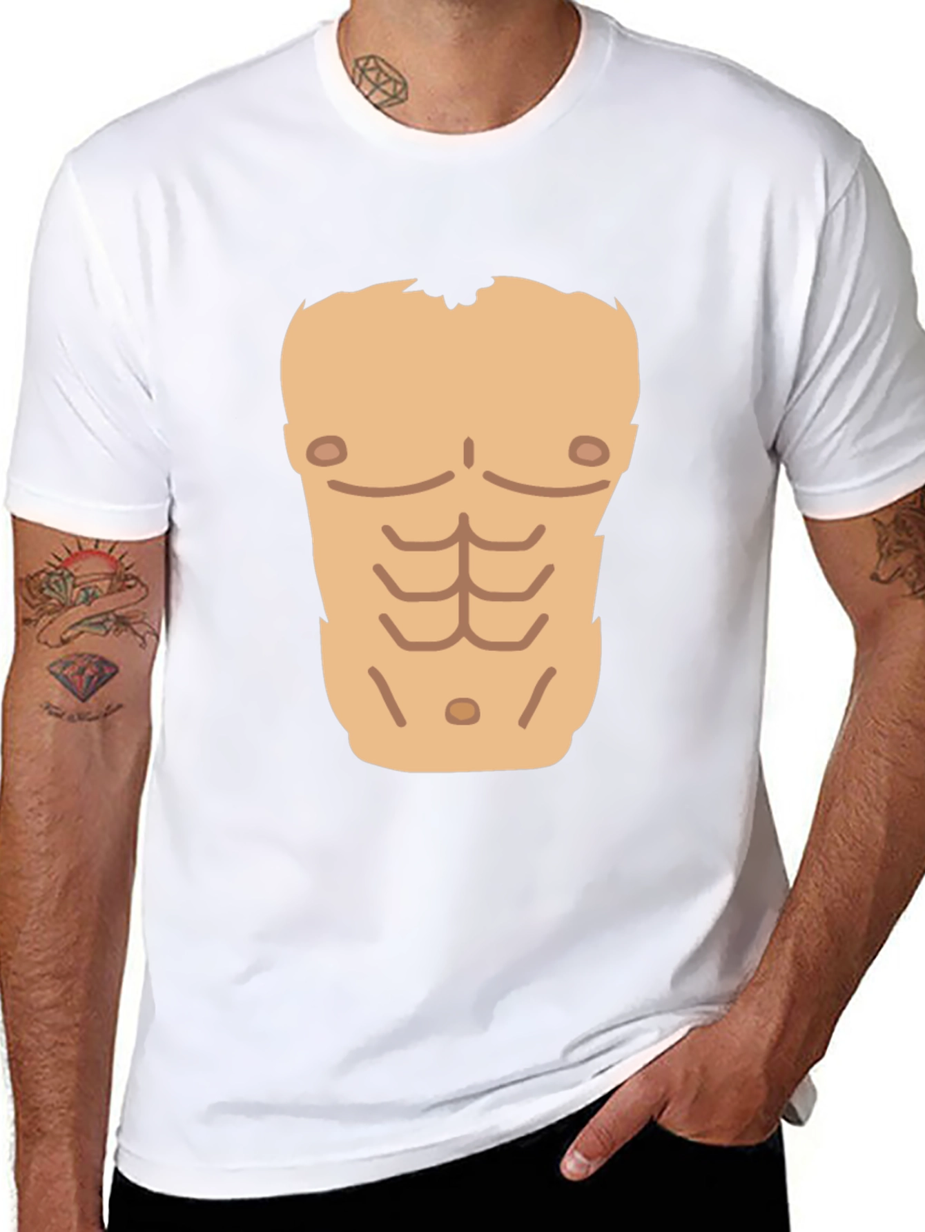 Funny Six Pack Abs T-Shirt - Novelty Graphic Tee