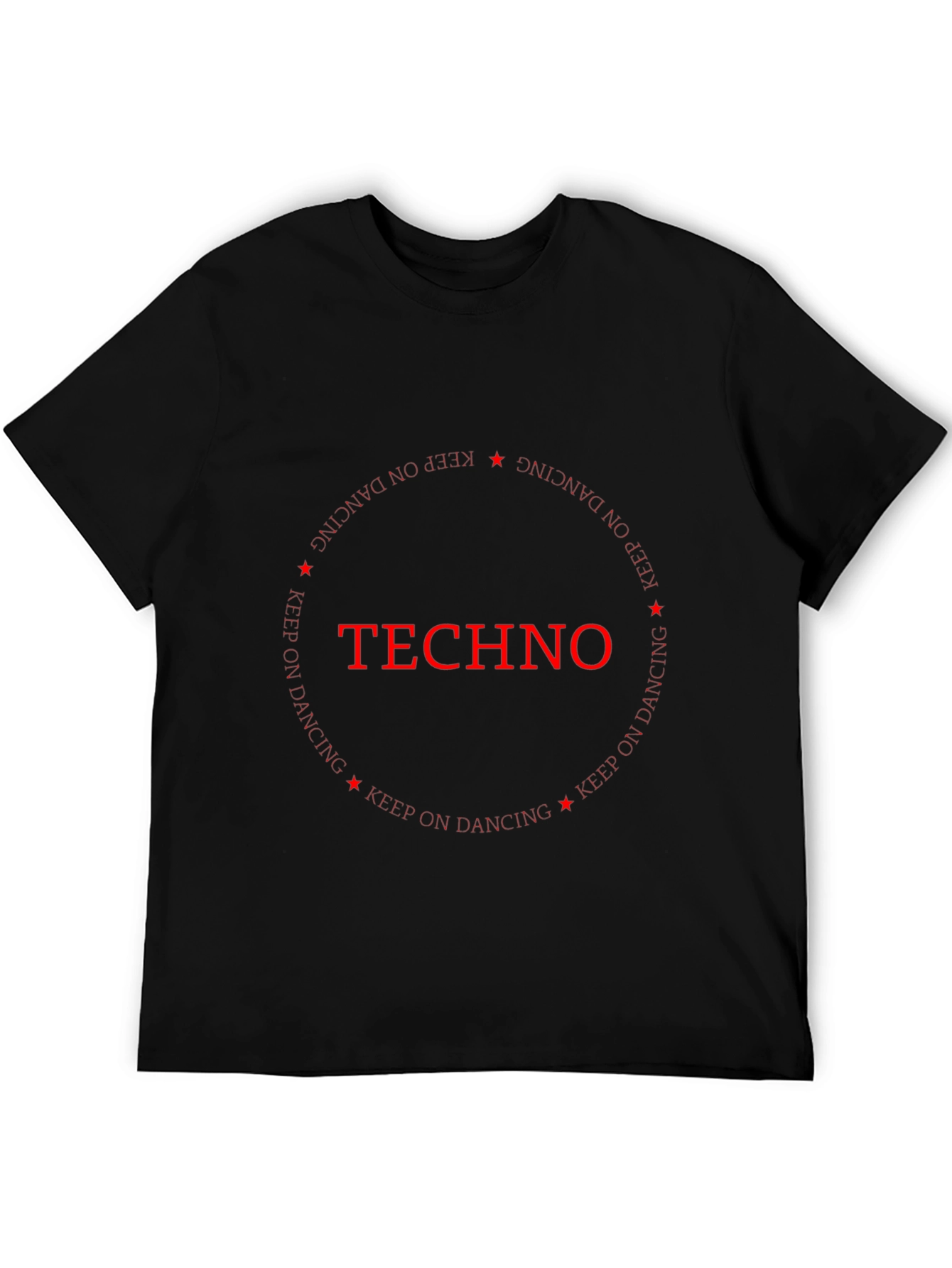 Techno Music Black T-Shirt Keep on Dancing Design