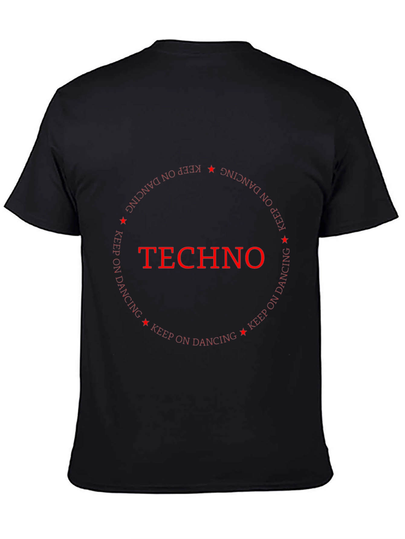 Techno Music Black T-Shirt Keep on Dancing Design