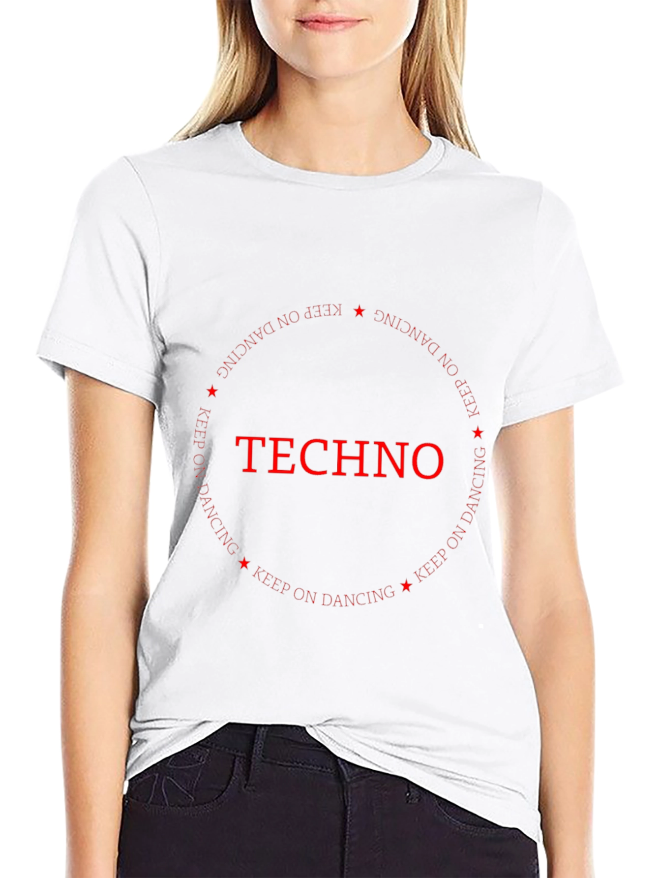 Techno Music Black T-Shirt Keep on Dancing Design