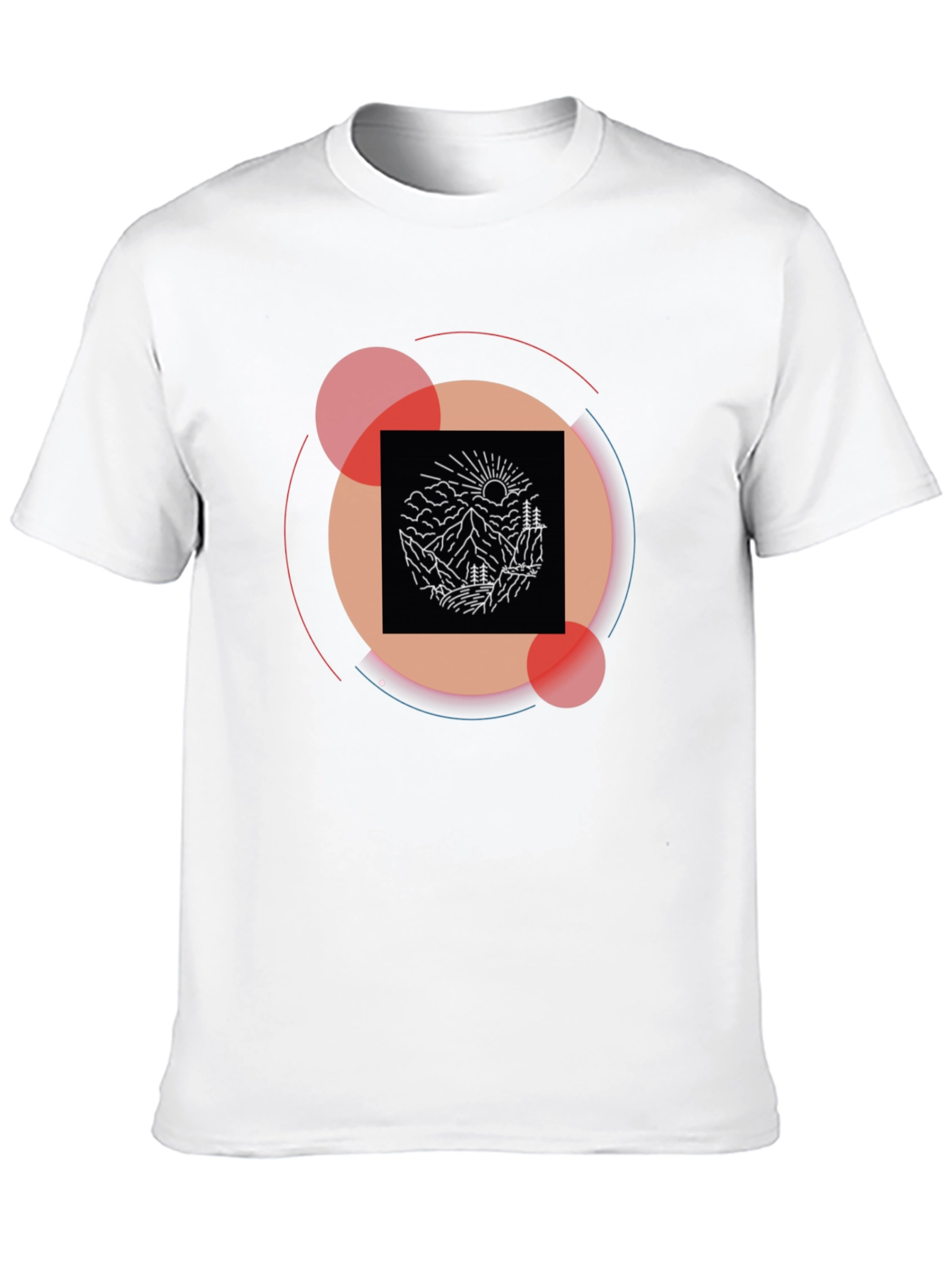 Mountain Graphic Black Tee | Modern Geometric Design