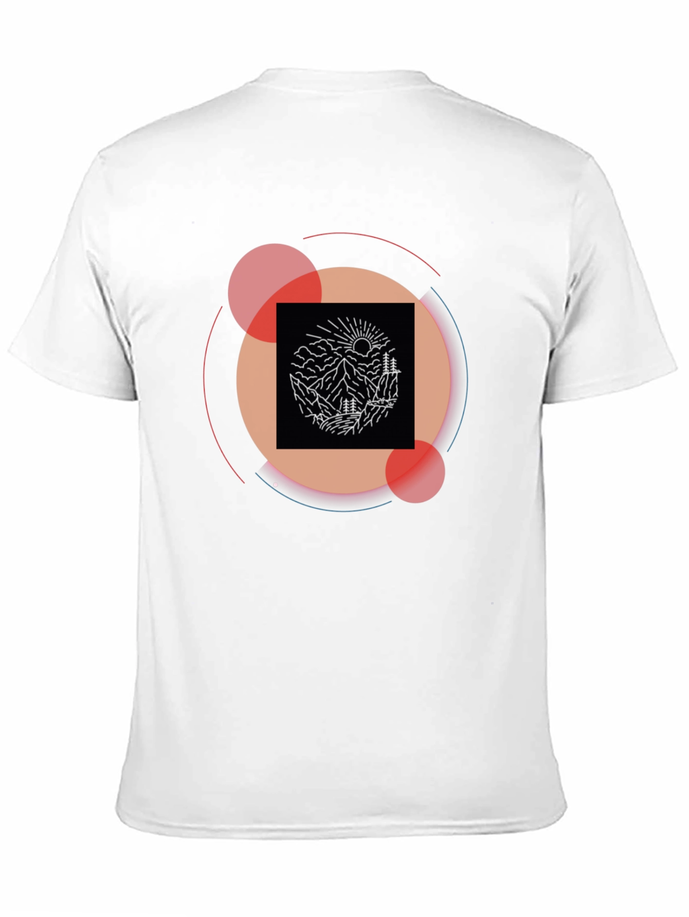 Mountain Graphic Black Tee | Modern Geometric Design