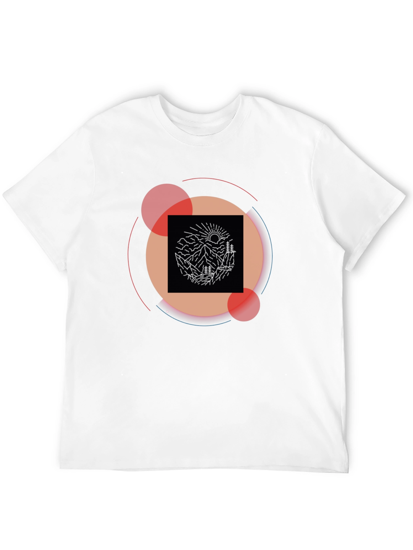 Mountain Graphic Black Tee | Modern Geometric Design