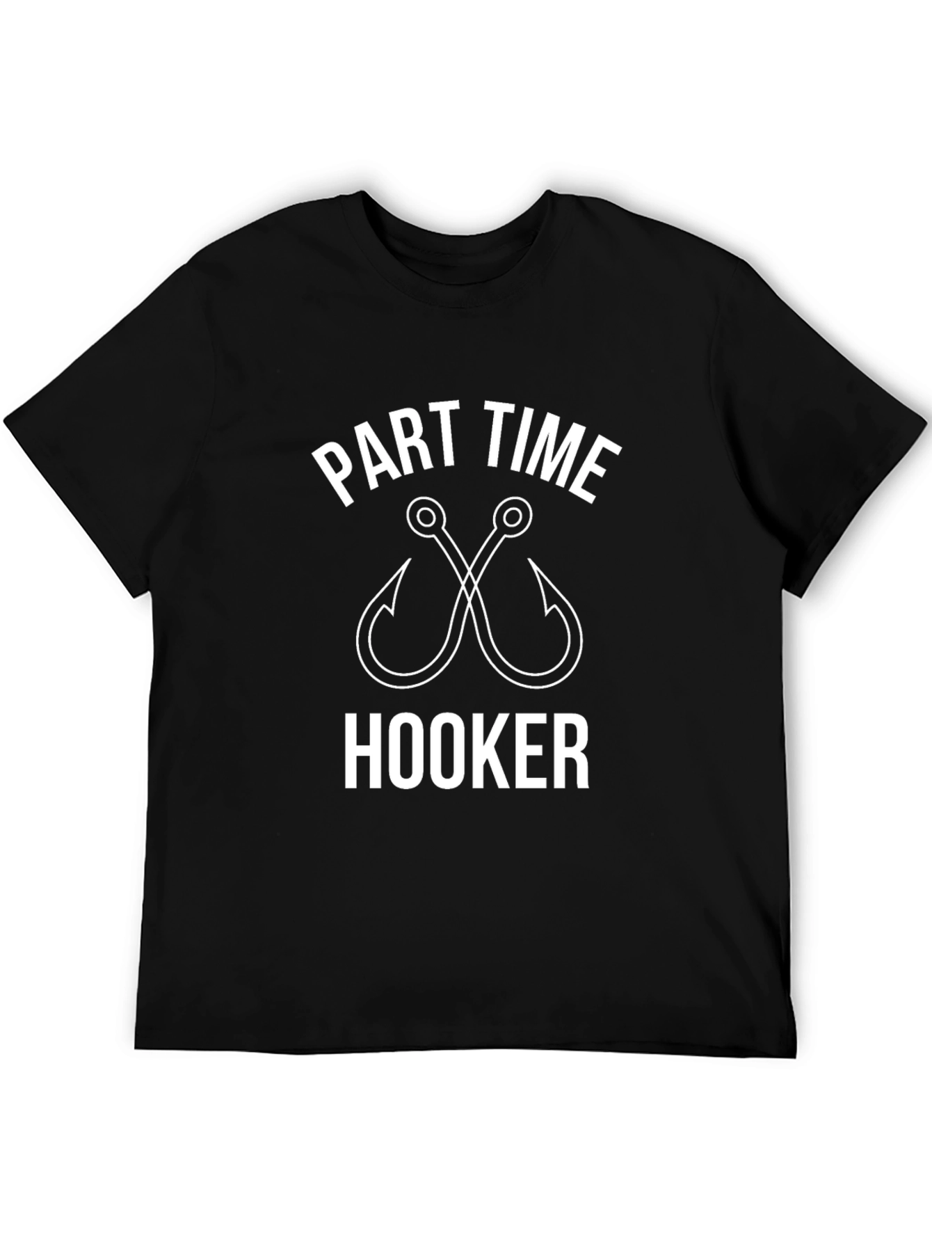 Part Time Hooker Fishing T-Shirt Black Novelty Tee