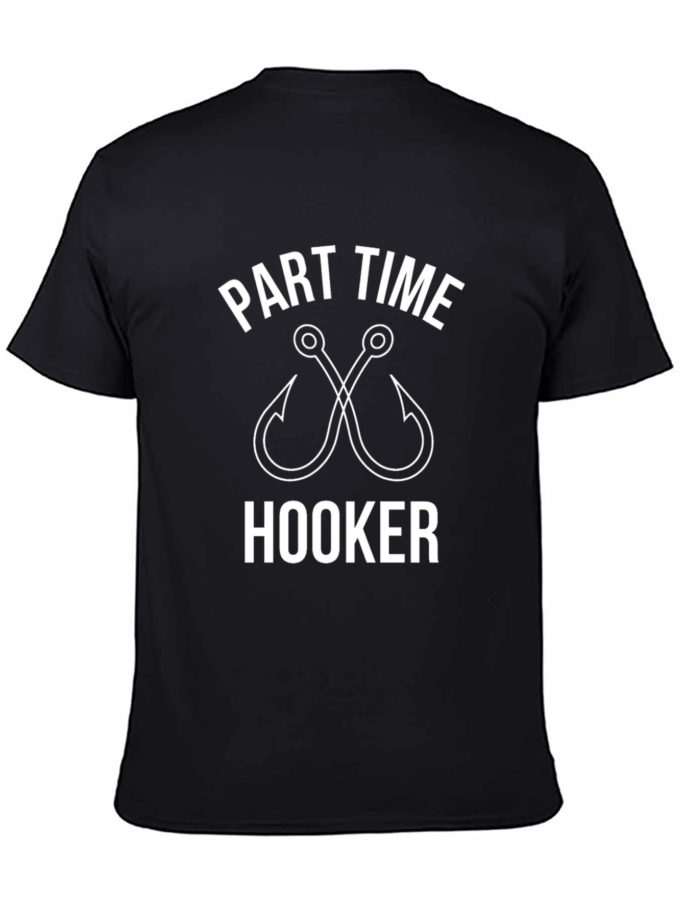 Part Time Hooker Fishing T-Shirt Black Novelty Tee