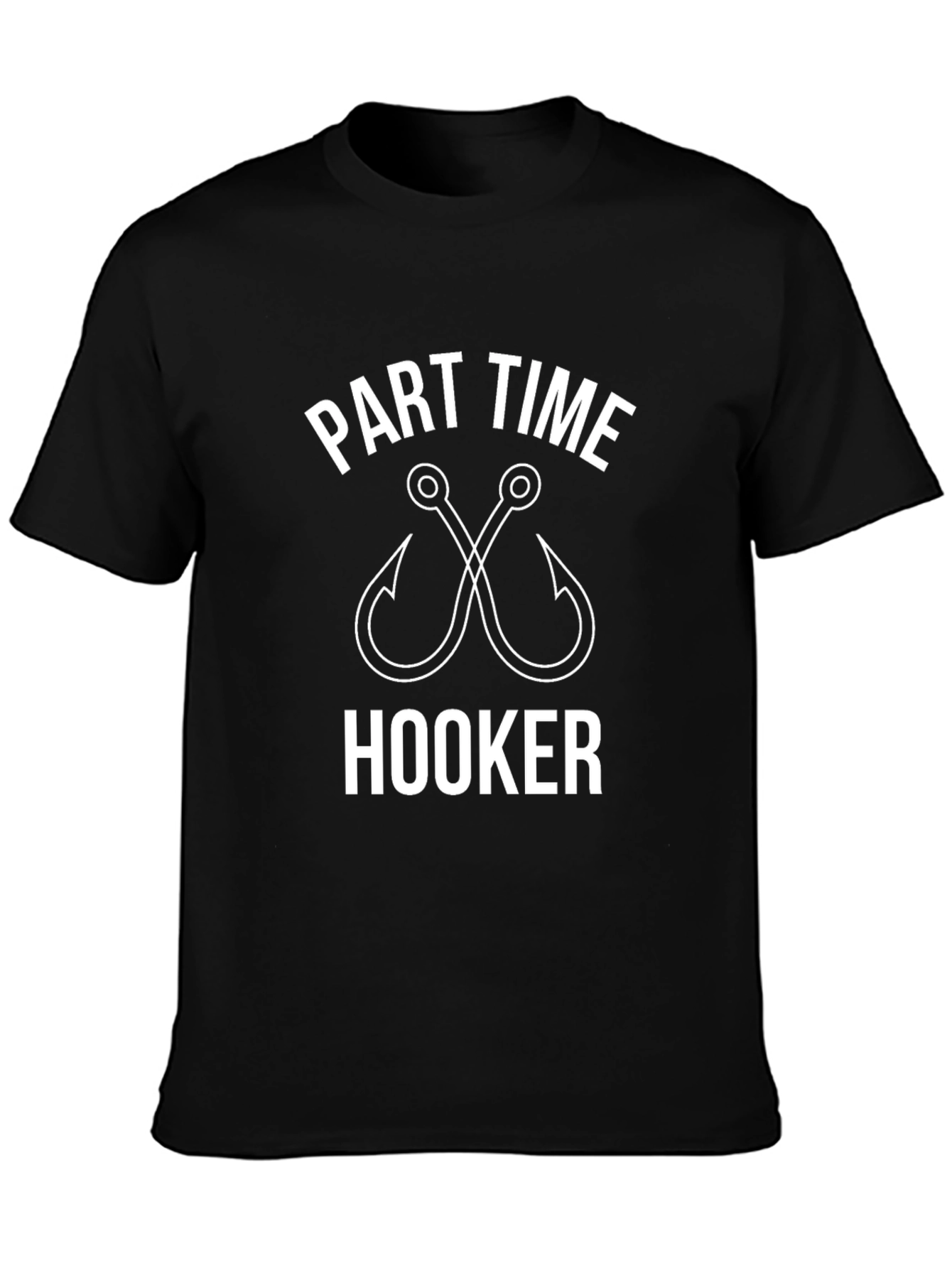 Part Time Hooker Fishing T-Shirt Black Novelty Tee