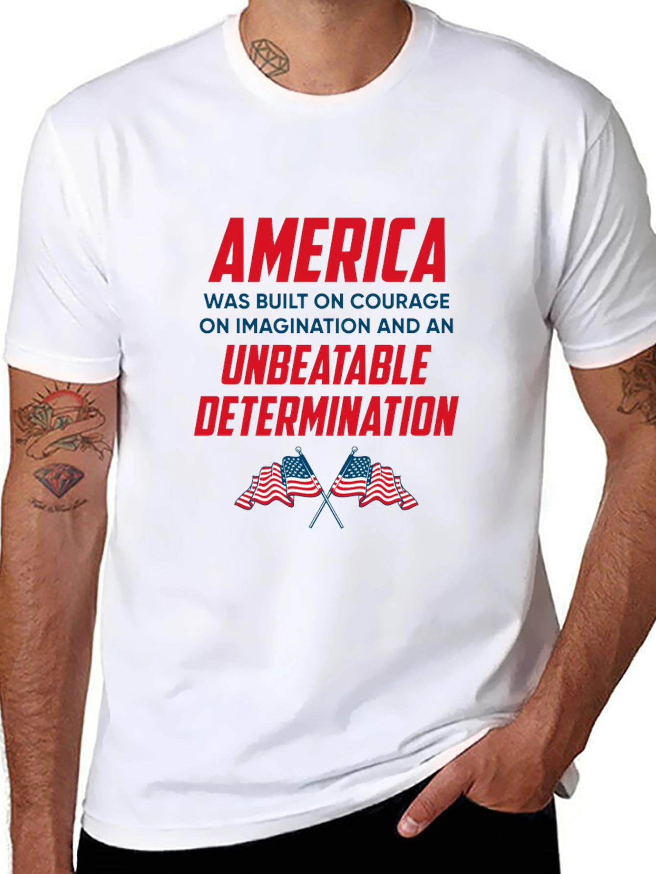 America Courage and Determination Patriotic T-Shirt