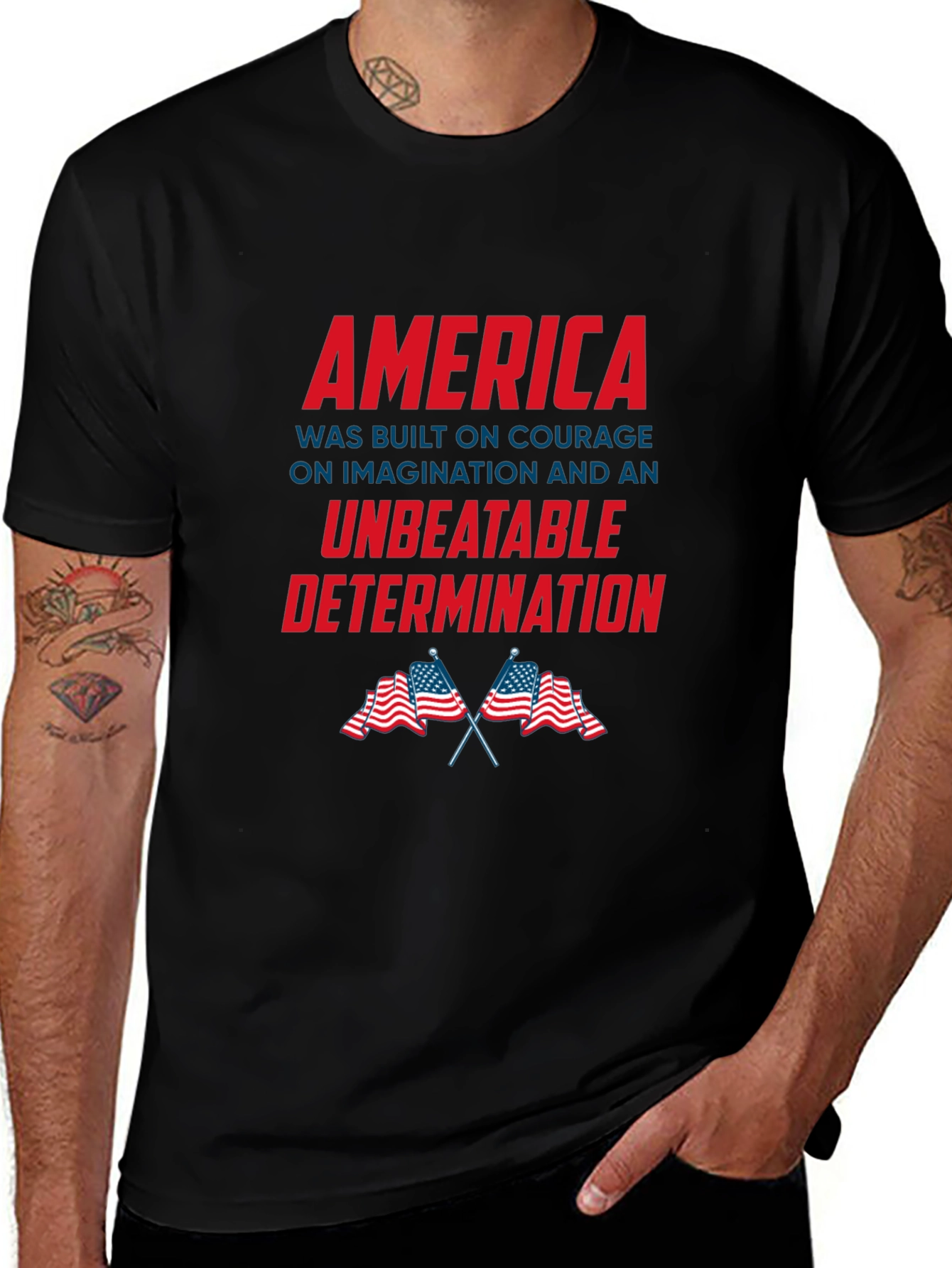 America Courage and Determination Patriotic T-Shirt