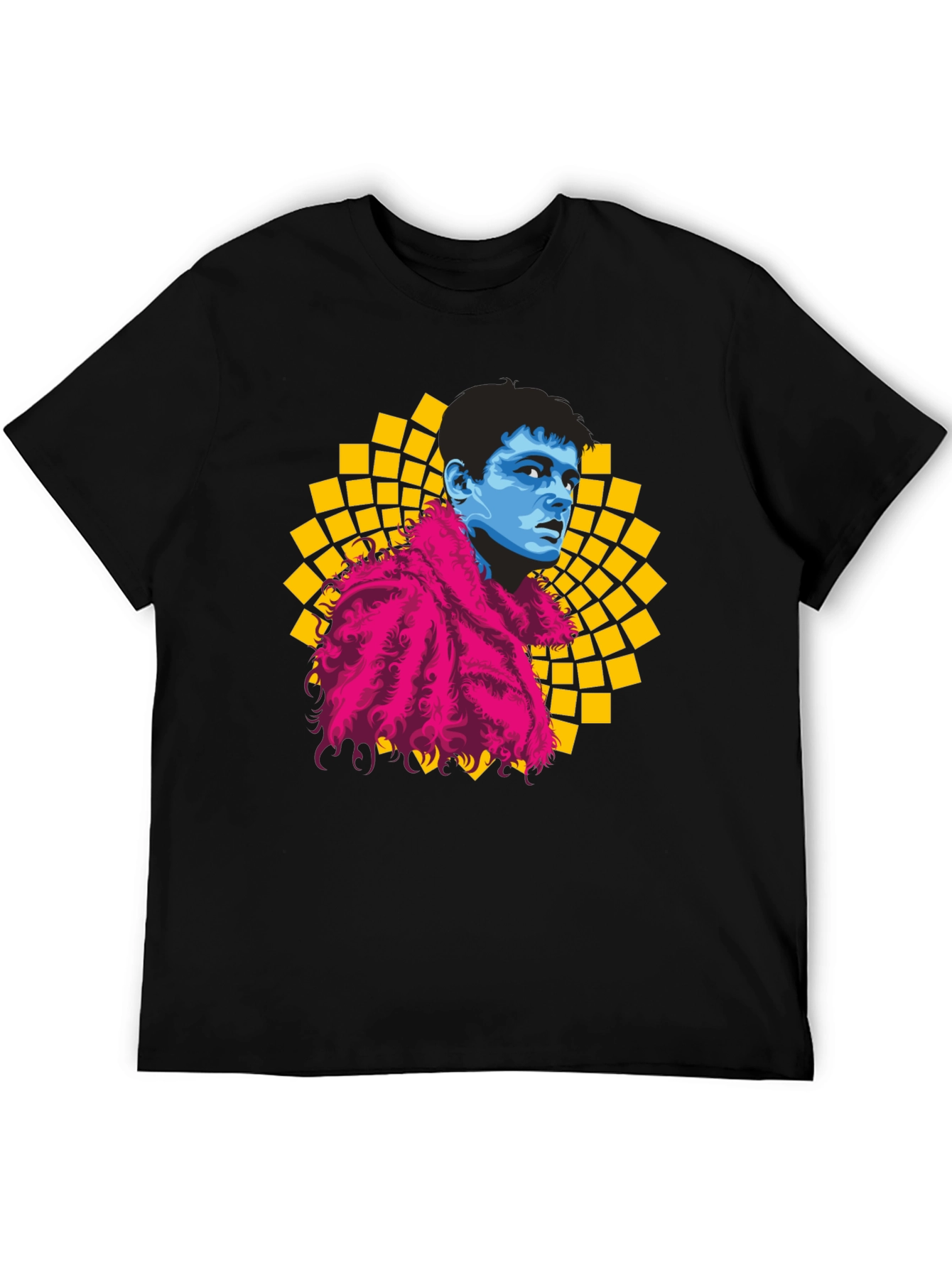 Retro Pop Art Graphic Tee - Mens Black T-Shirt