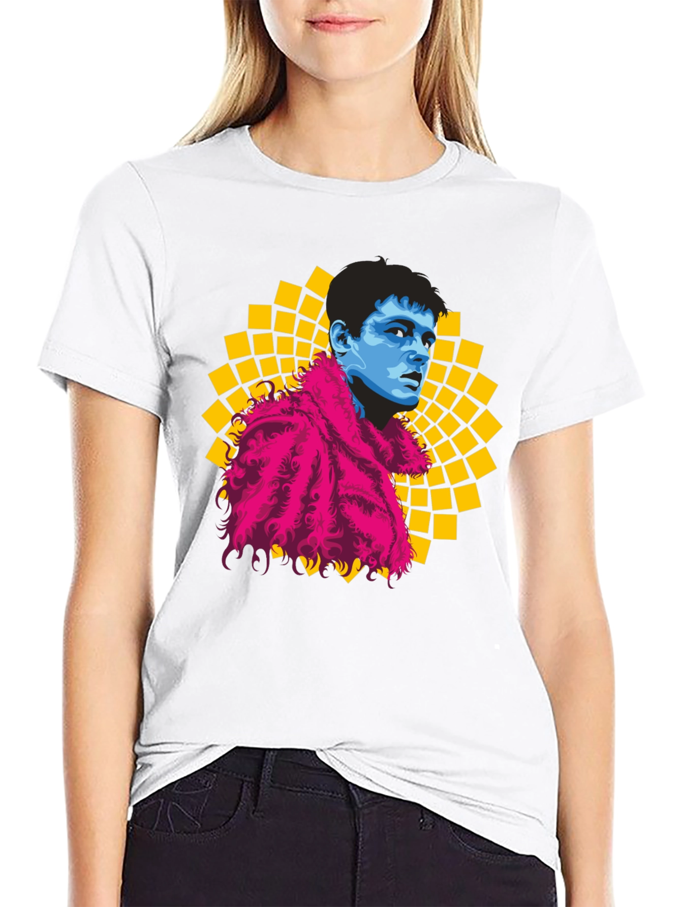 Retro Pop Art Graphic Tee - Mens Black T-Shirt