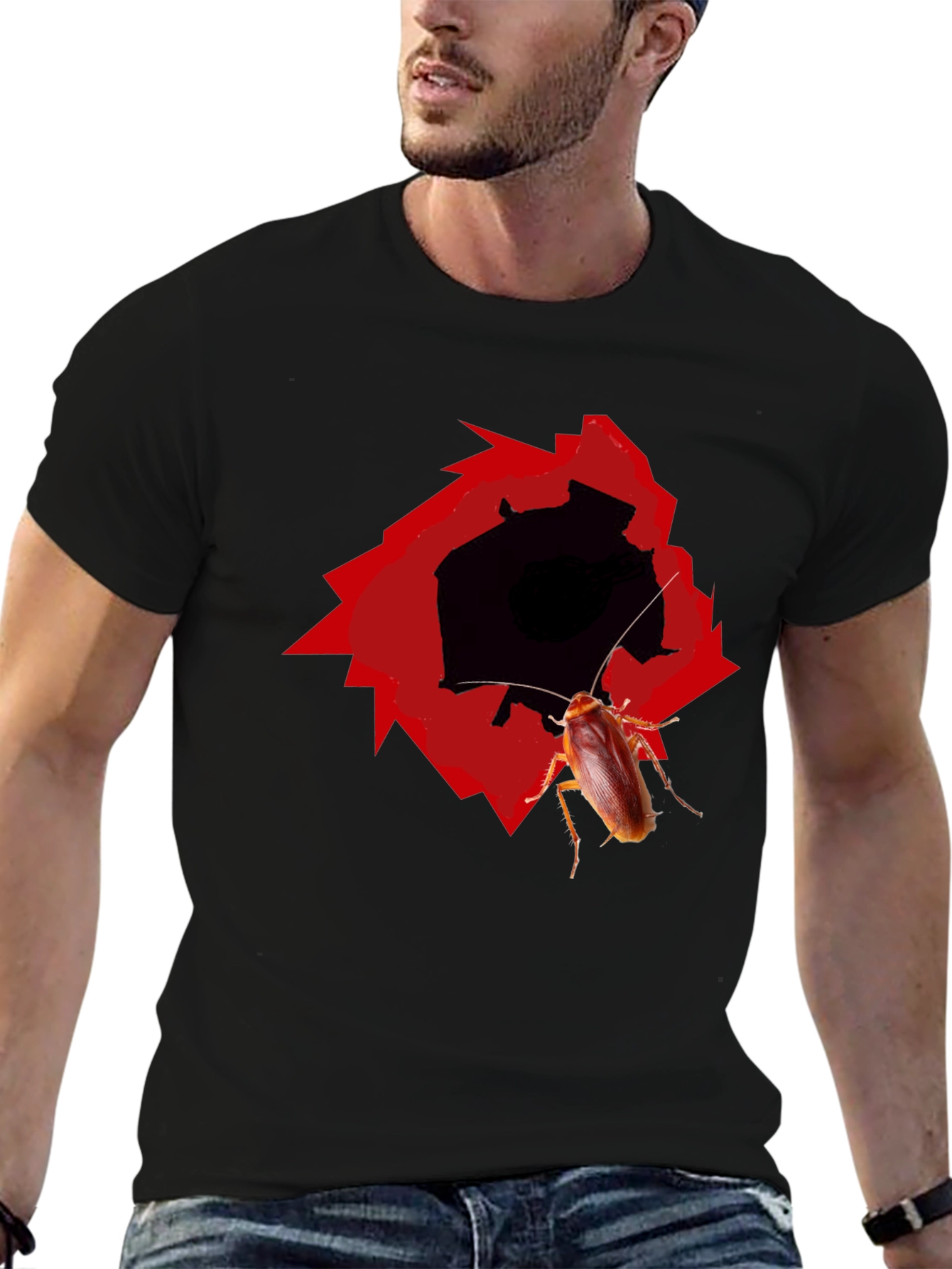 Novelty Cockroach Graphic T-Shirt