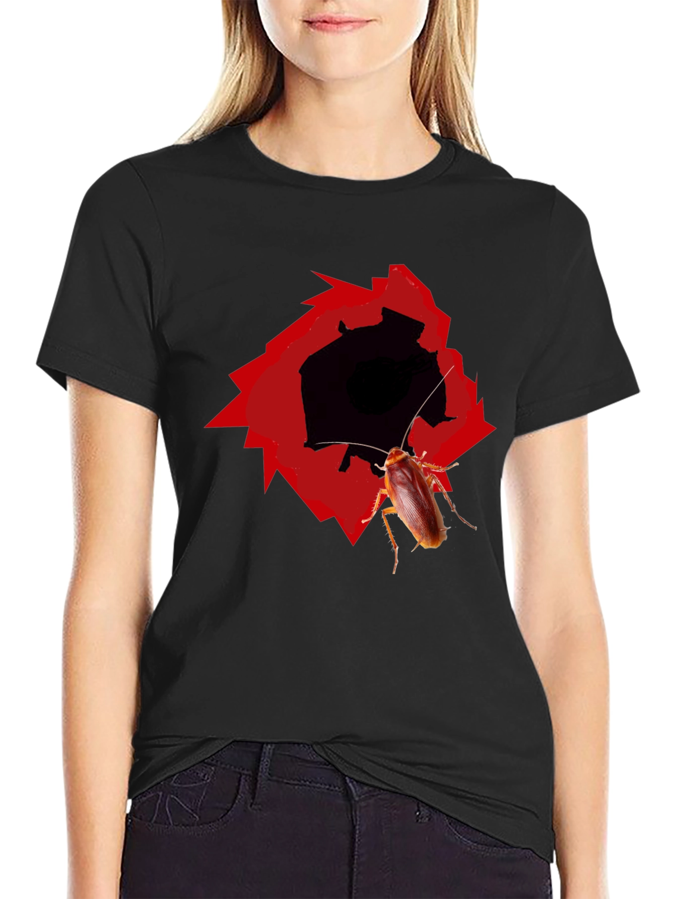 Novelty Cockroach Graphic T-Shirt