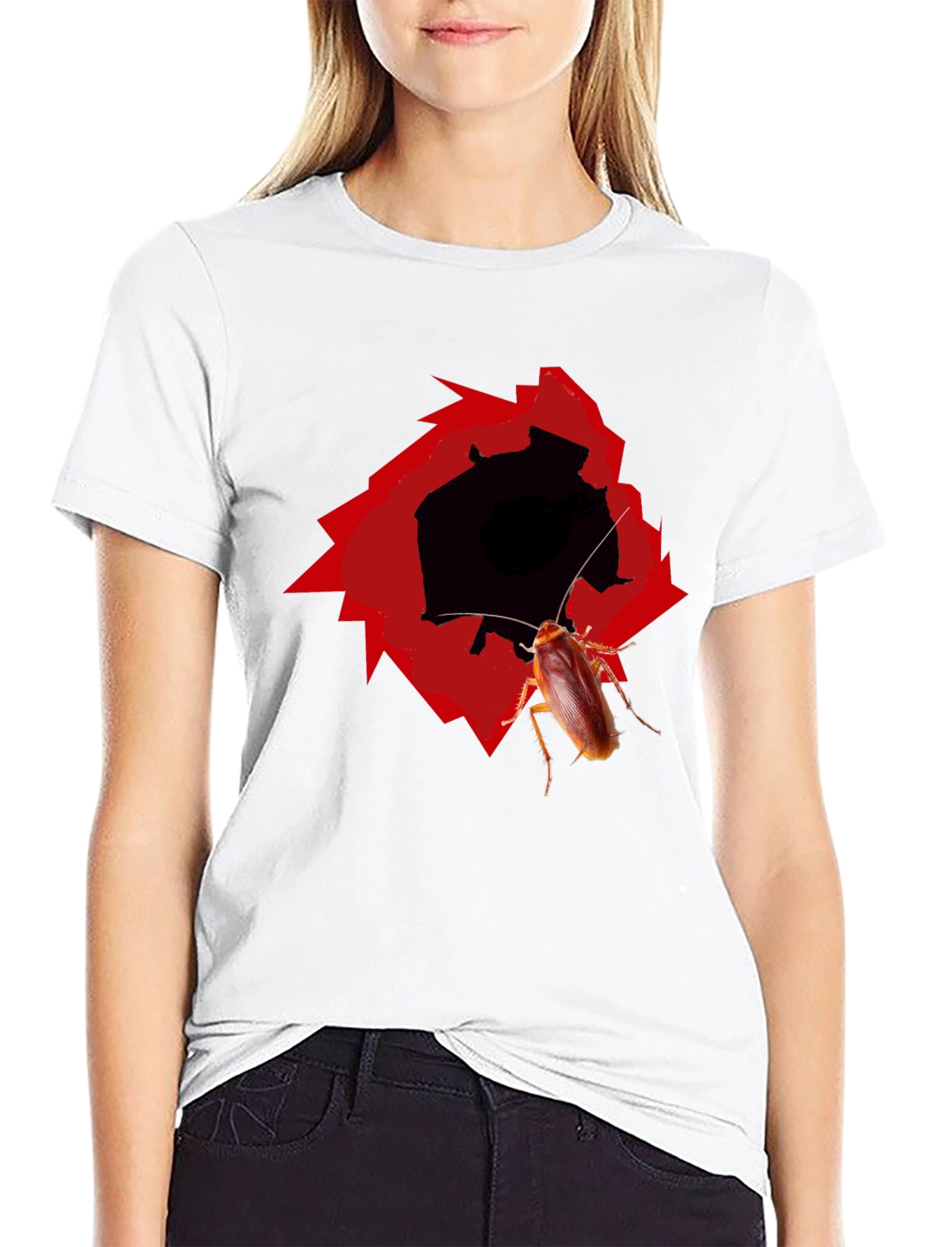 Novelty Cockroach Graphic T-Shirt