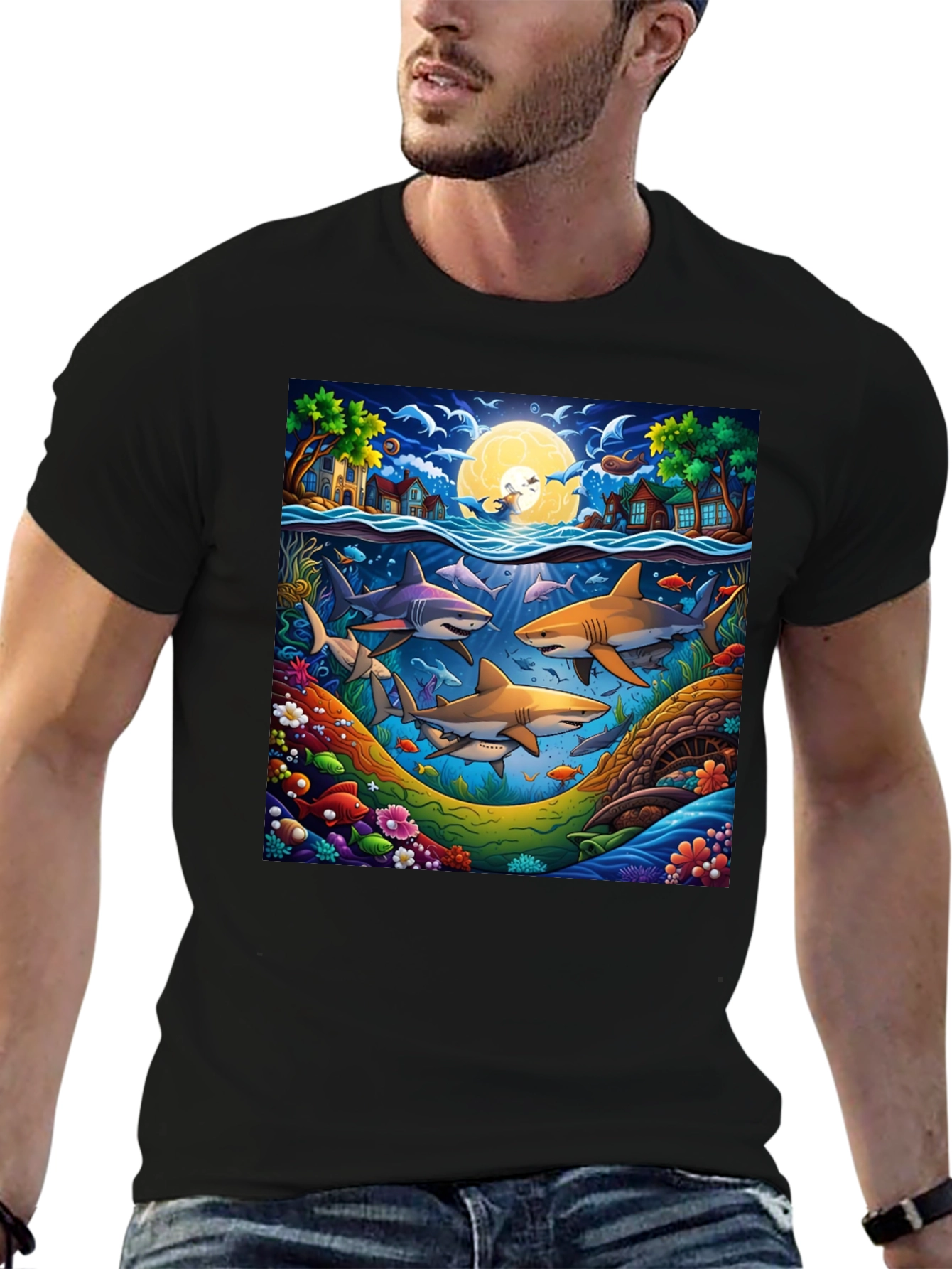 Shark Scene Graphic Tee