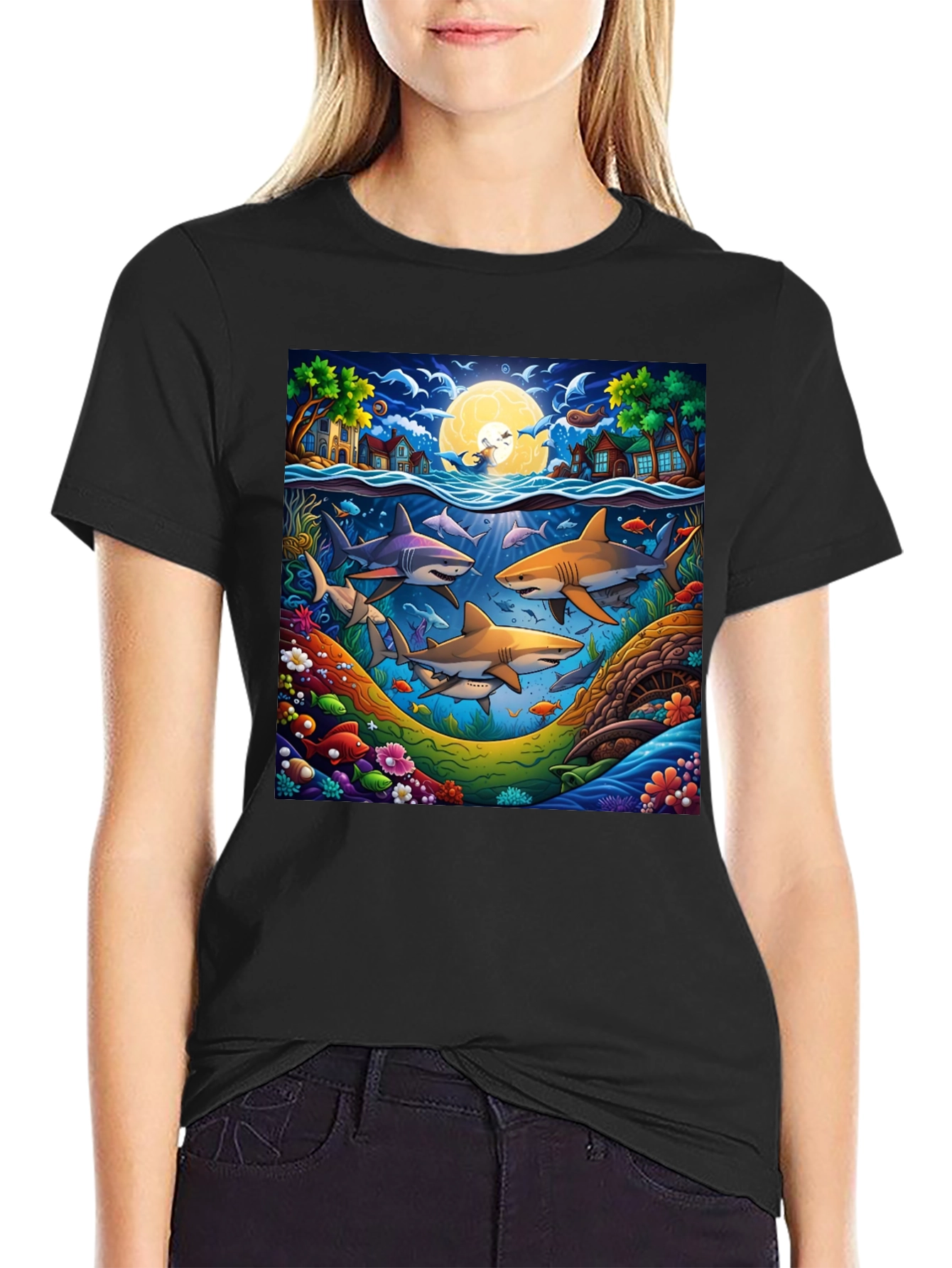 Shark Scene Graphic Tee